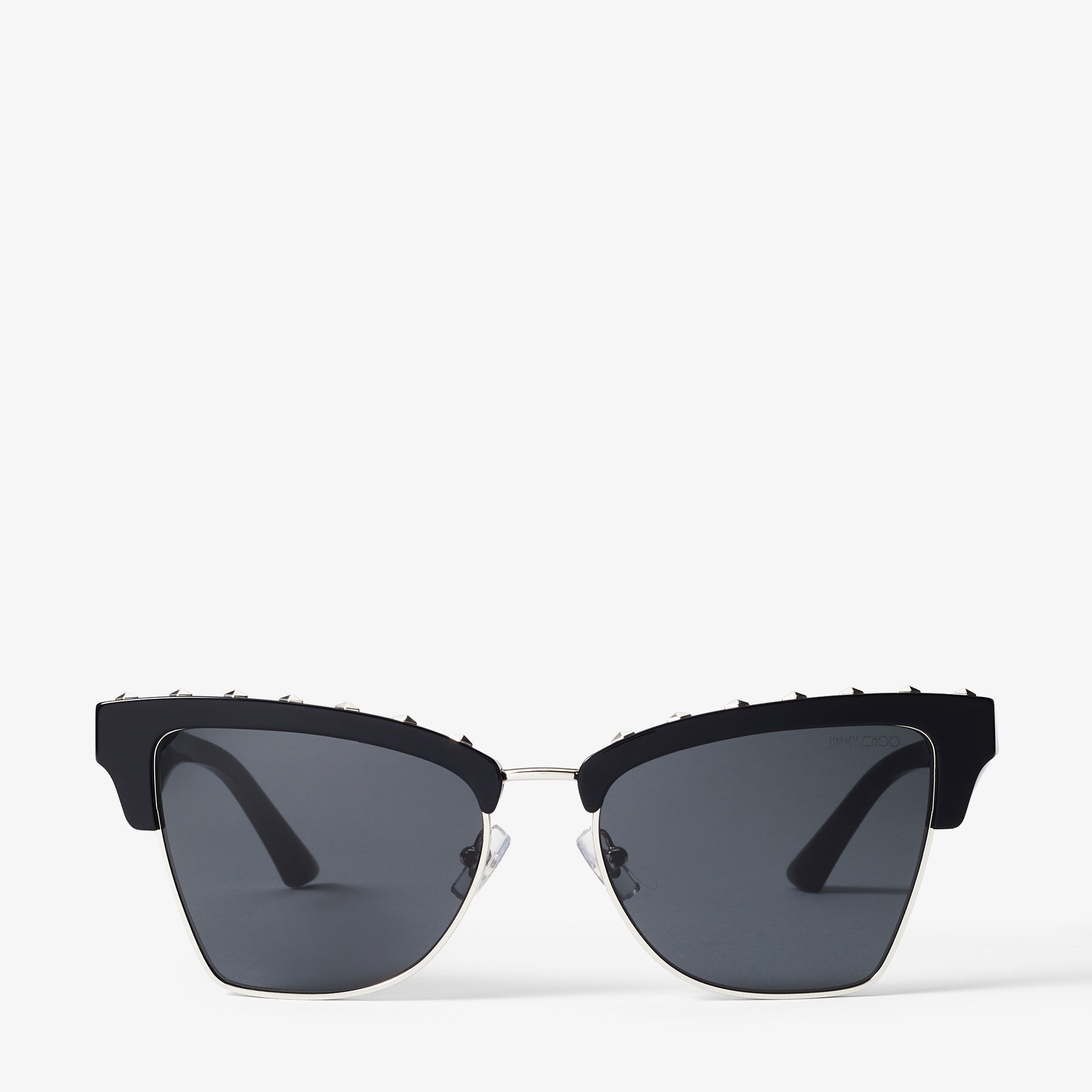 Maxime
Black Butterfly Frame Sunglasses with Studs - 1
