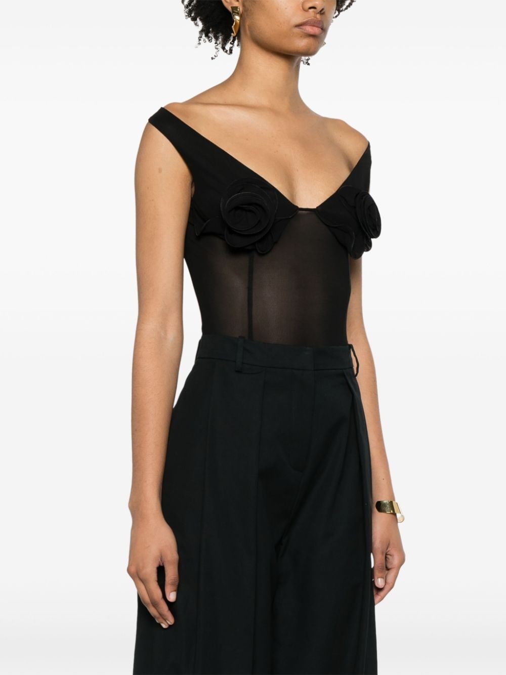 floral-appliquÃ© bodysuit - 3