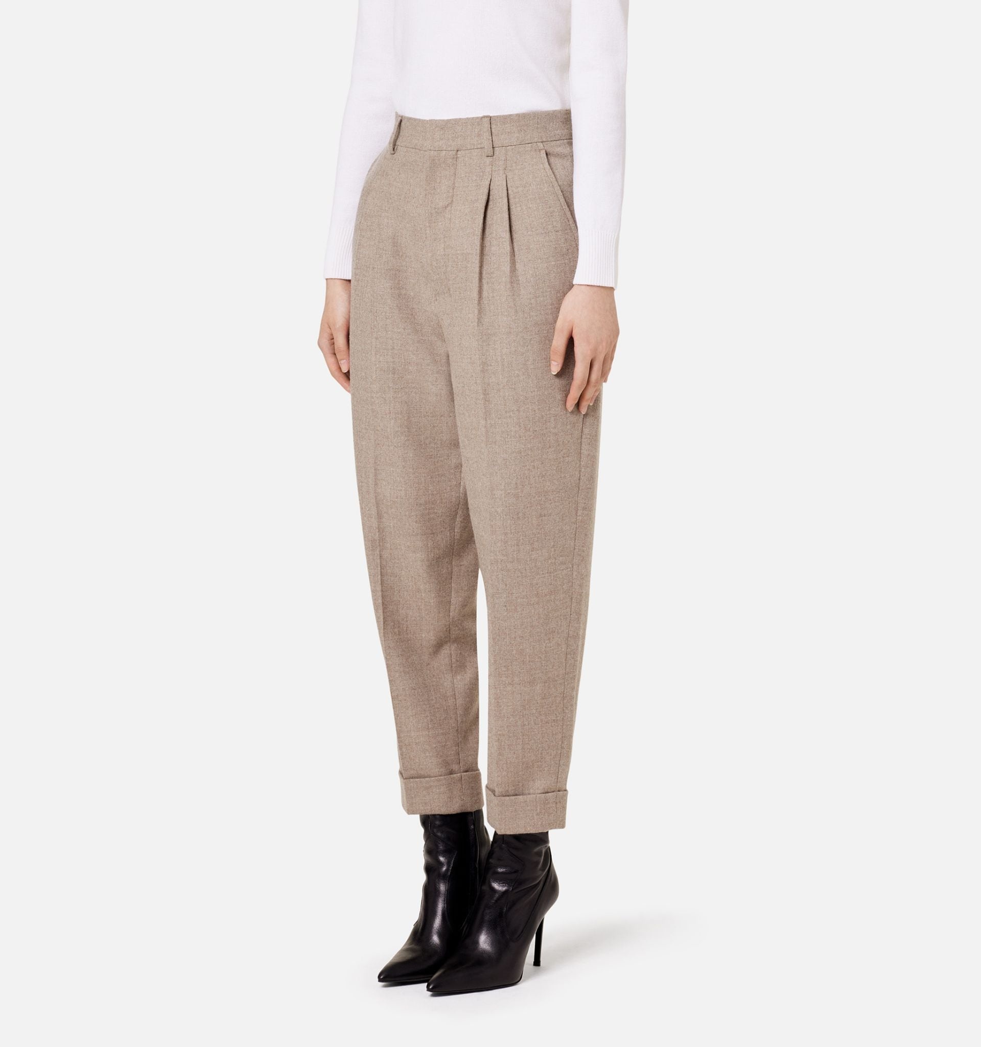 high-waisted cropped trousers - 4