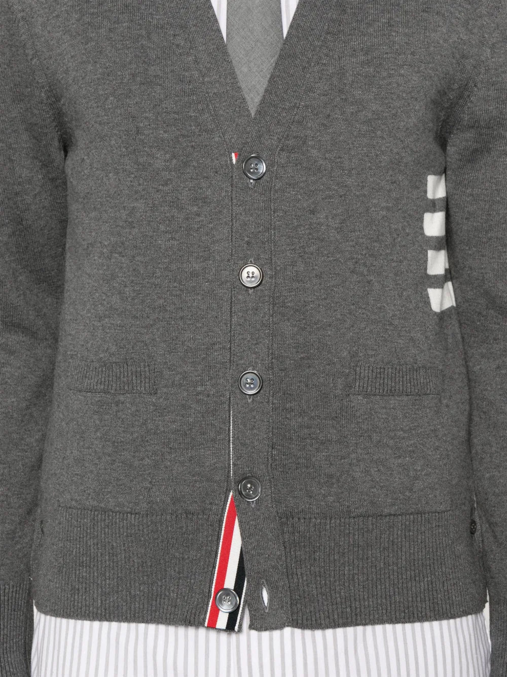 Thom Browne Men V-Neck Cardigan - 4