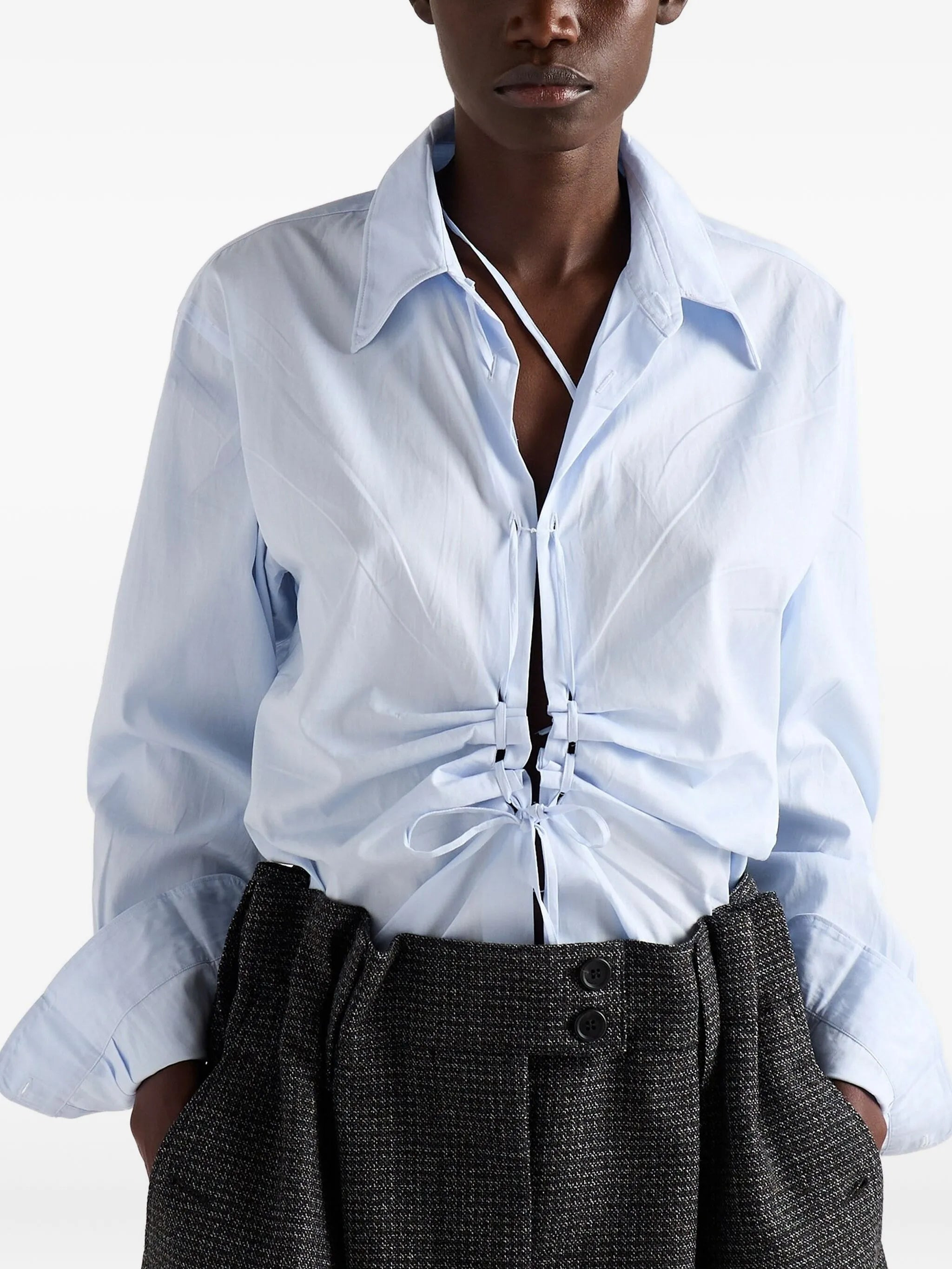 check-pattern wool mini skirt - 4
