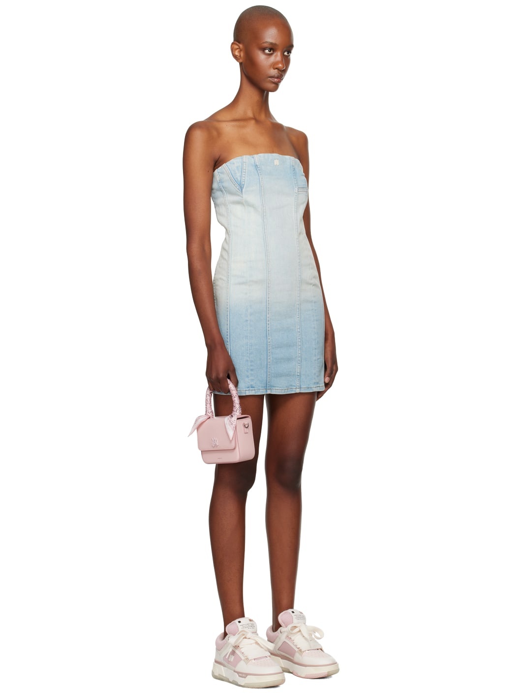 Blue MA Bustier Denim Minidress - 2