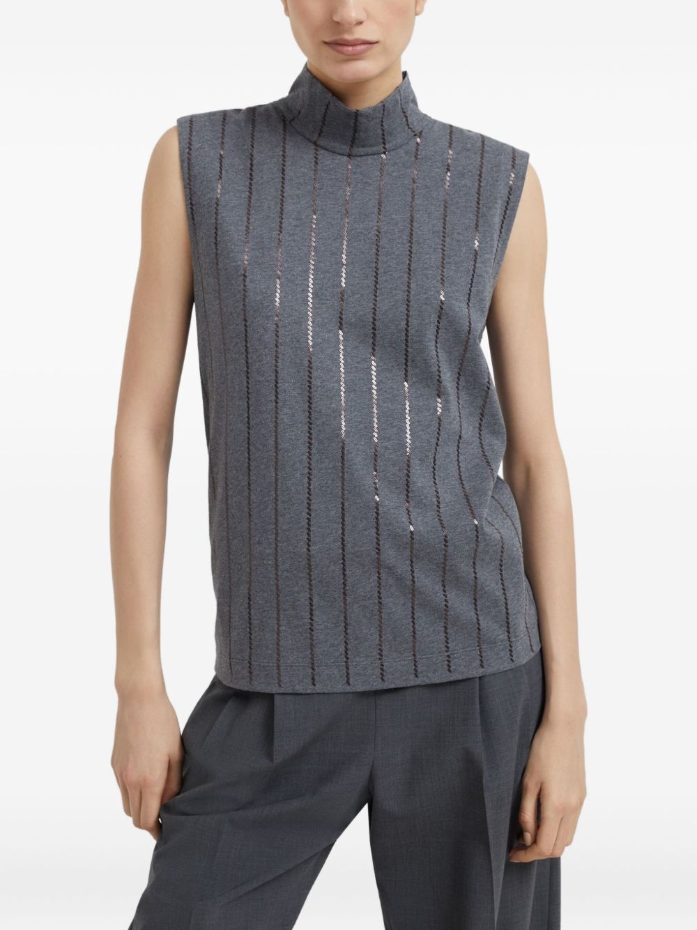 sequin-embellished top - 3