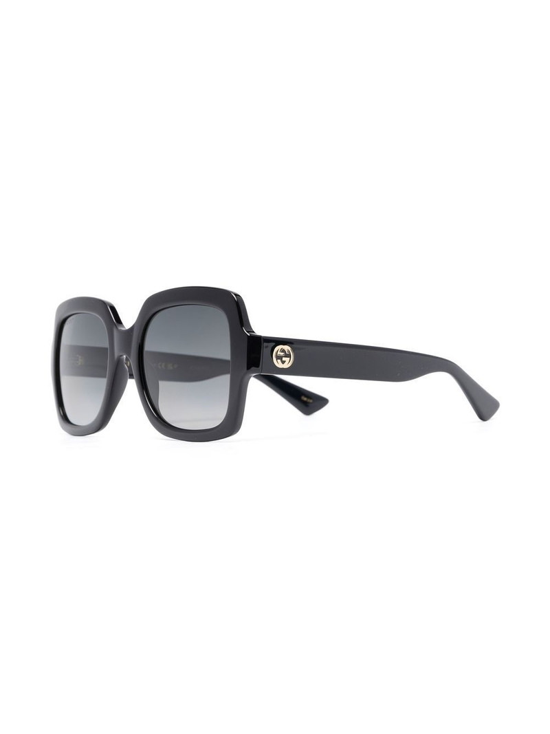 GUCCI logo-plaque square-frame sunglasses outlook