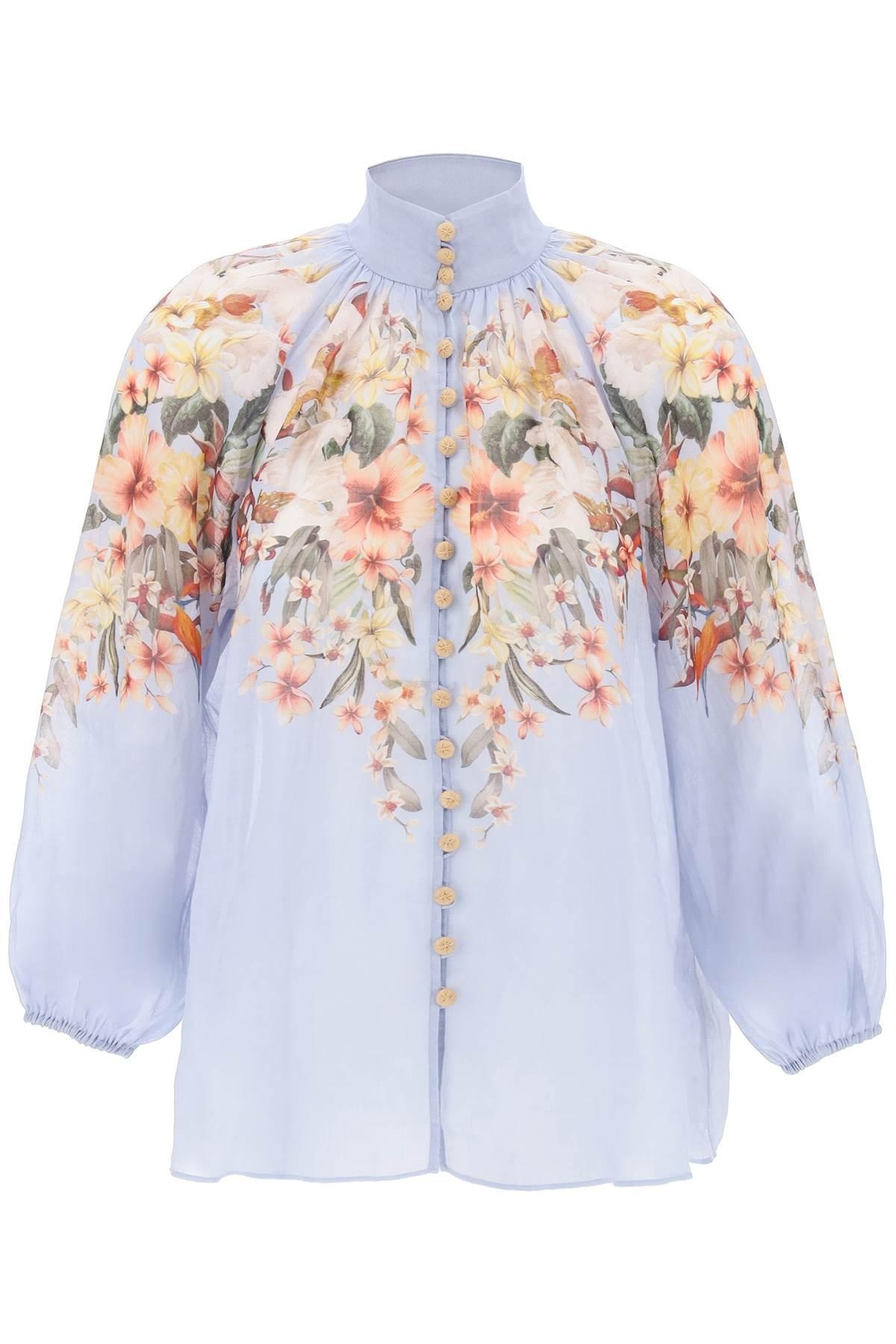 LEXI BILLOW SHIRT WITH FLORAL MOTIF - 1