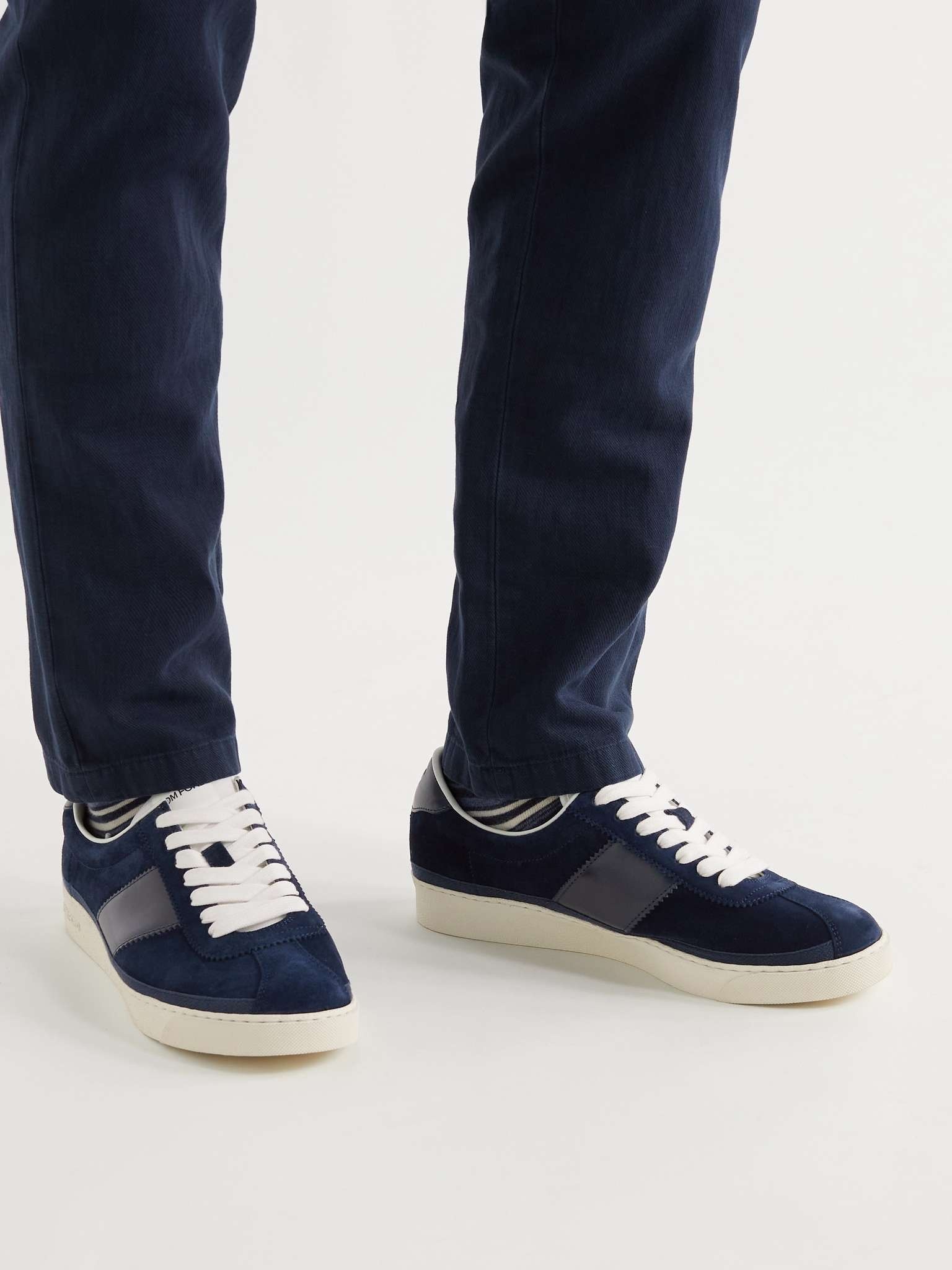 Bannister Leather-Trimmed Suede Sneakers - 2