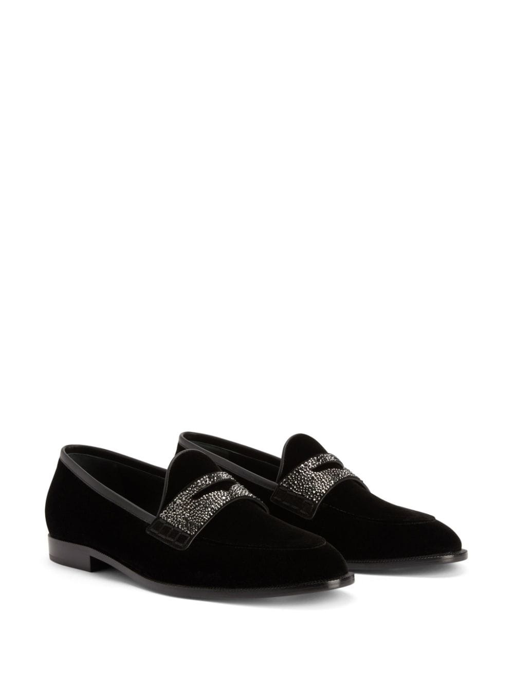 Ermy rhinestone-detail velvet loafers - 2