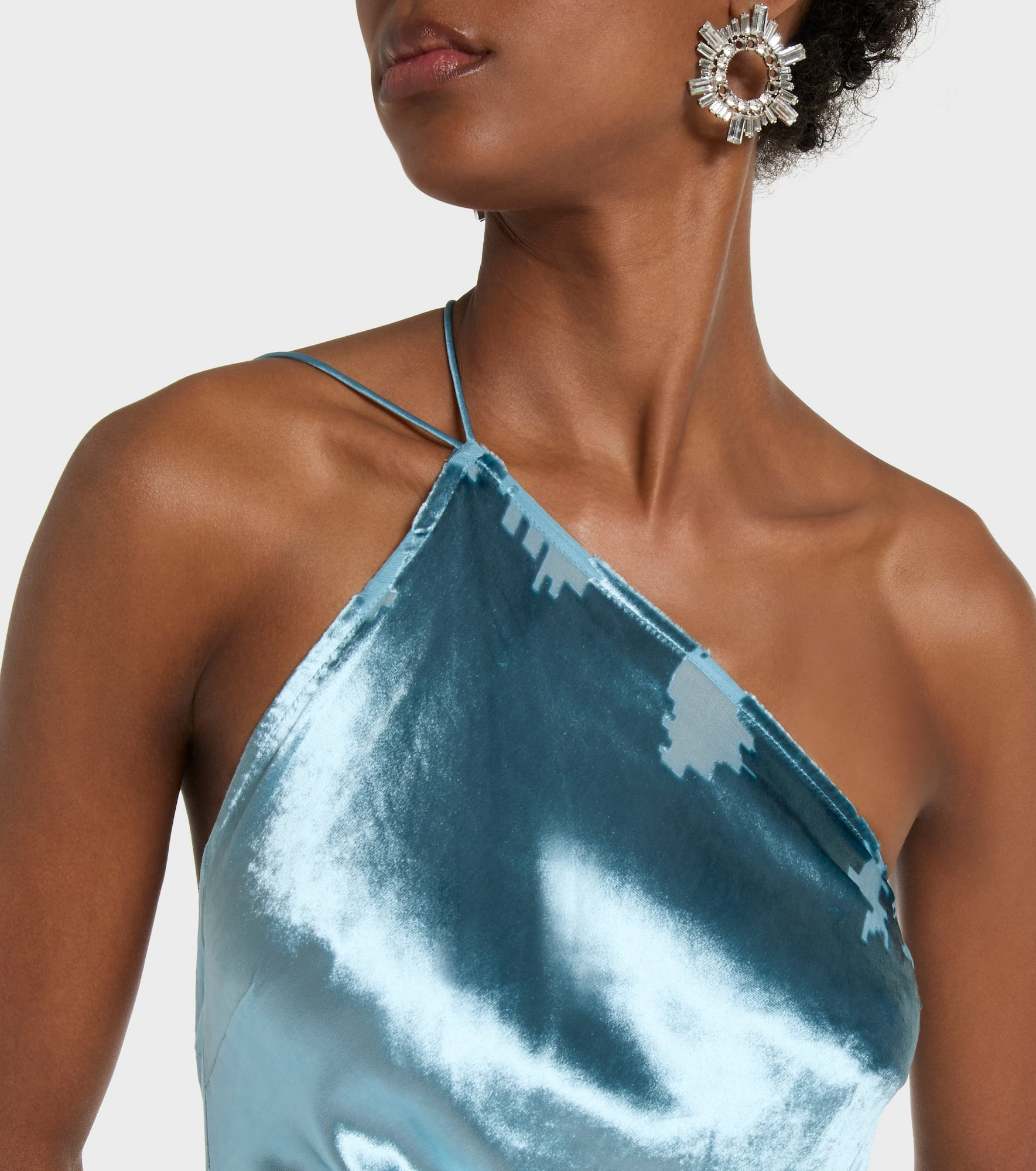 Asymmetric velvet gown - 4