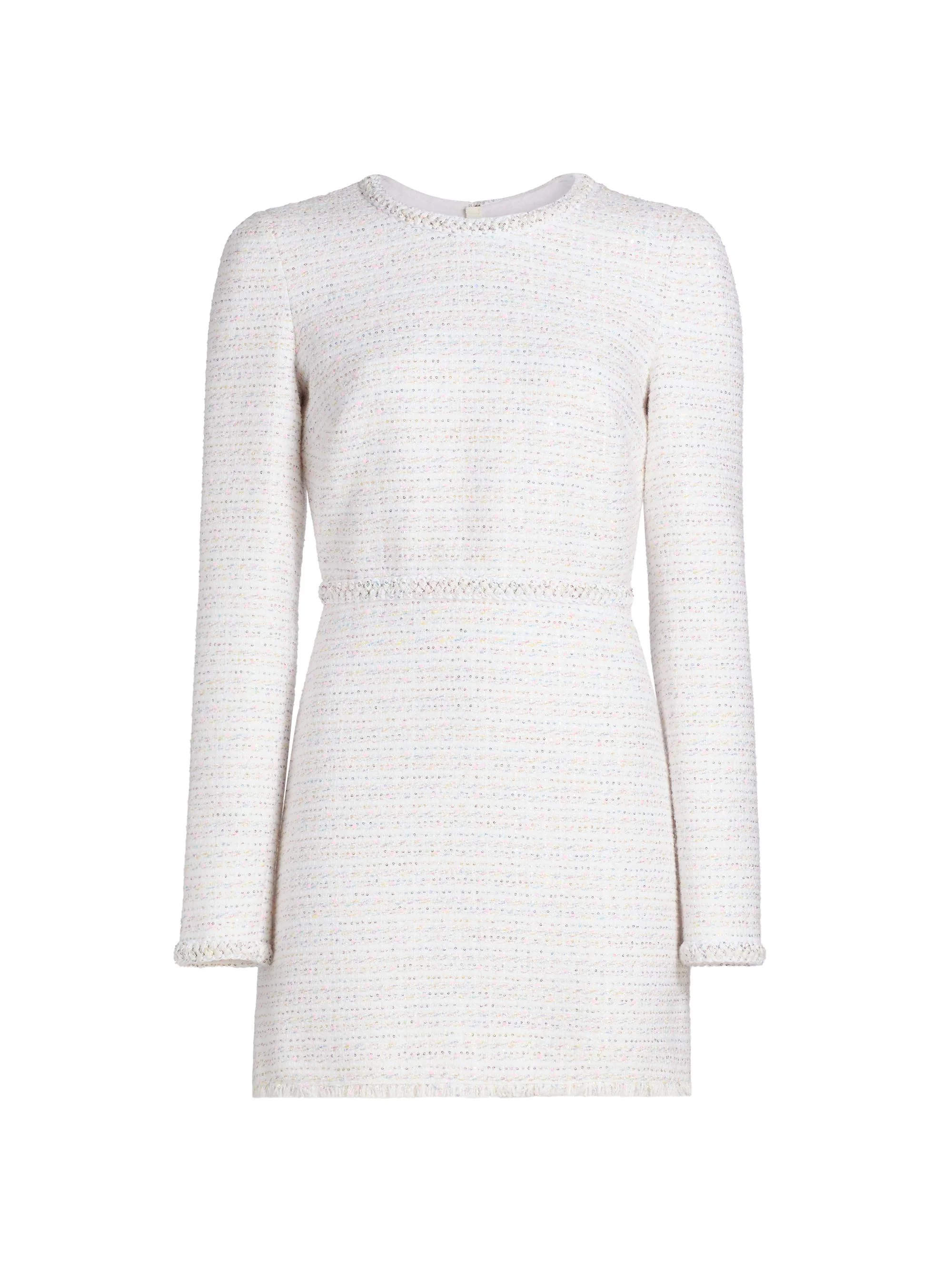 Women's Sequined Tweed Bouclé Minidress - Ivory Multi - 1