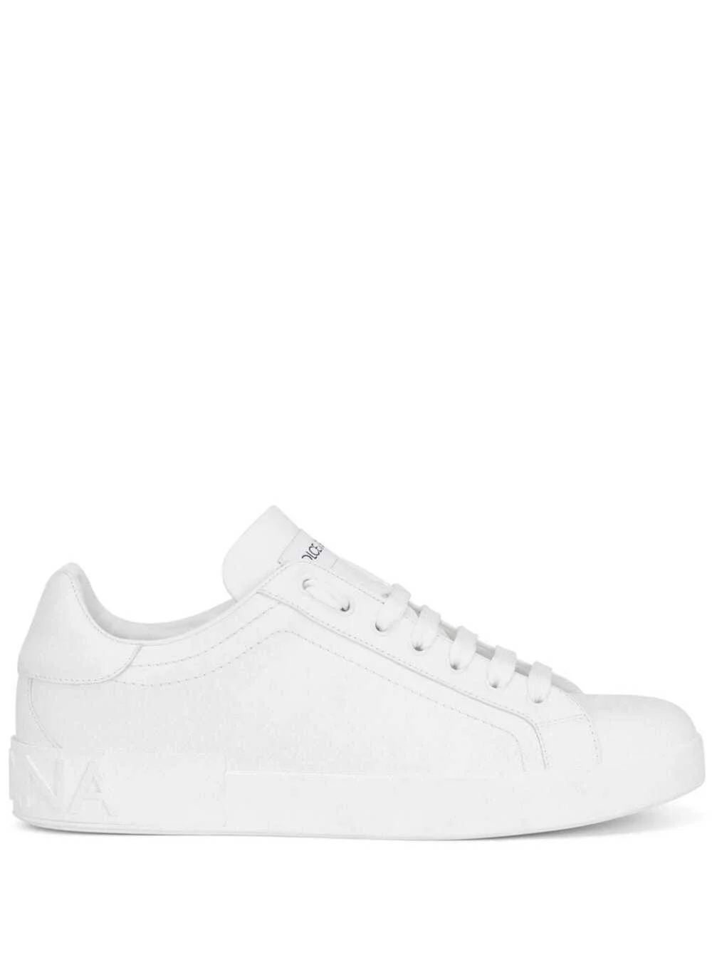 Dolce & Gabbana Men 'Portofino New' White Low-Top Sneakers With Contrasting Logo In Leather Man - 1