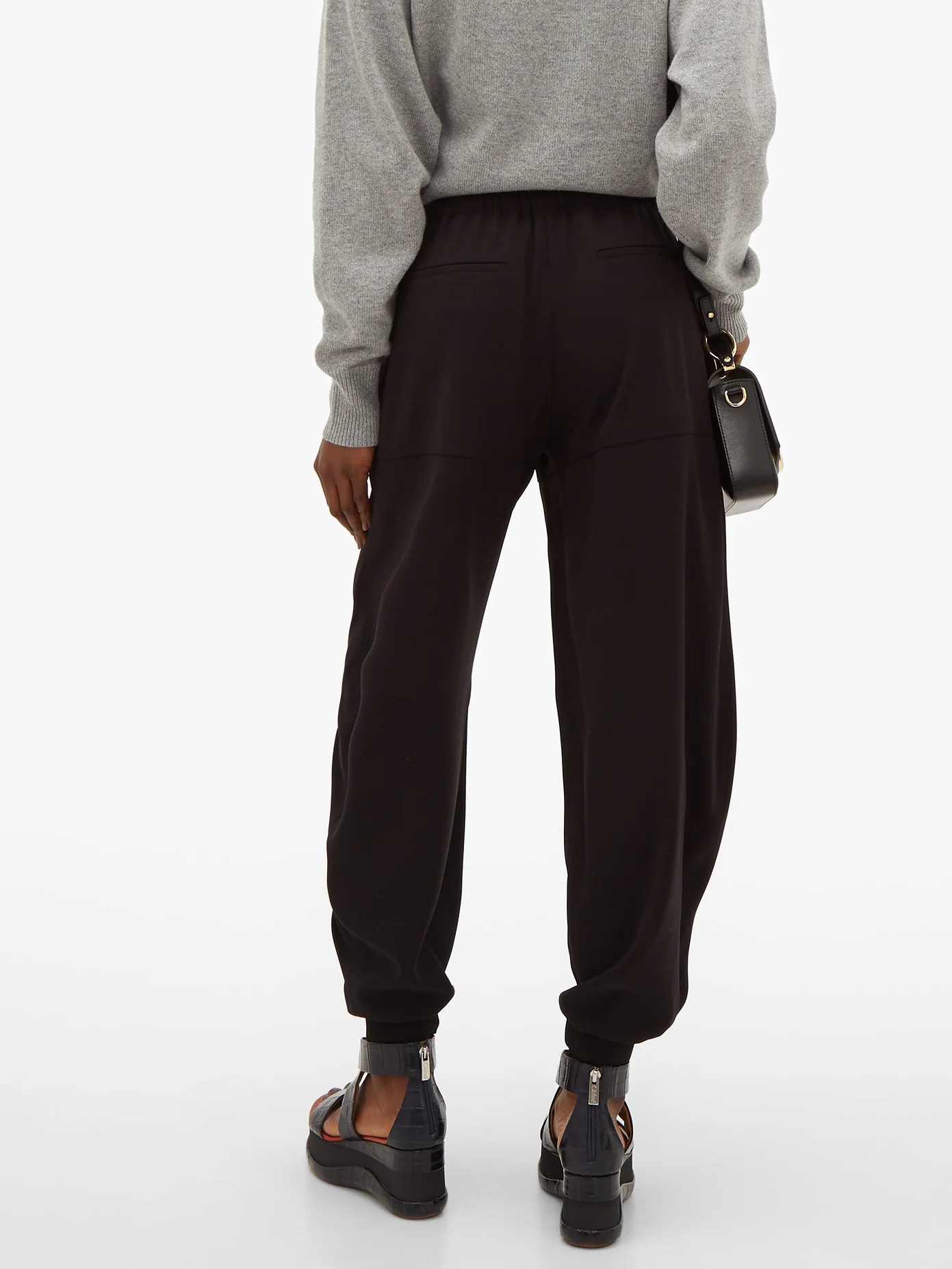 Tapered-leg crépe track pants - 5