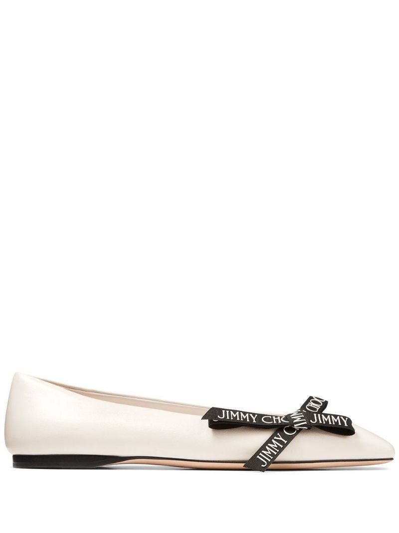 Veda logo-bow ballerina pumps - 1