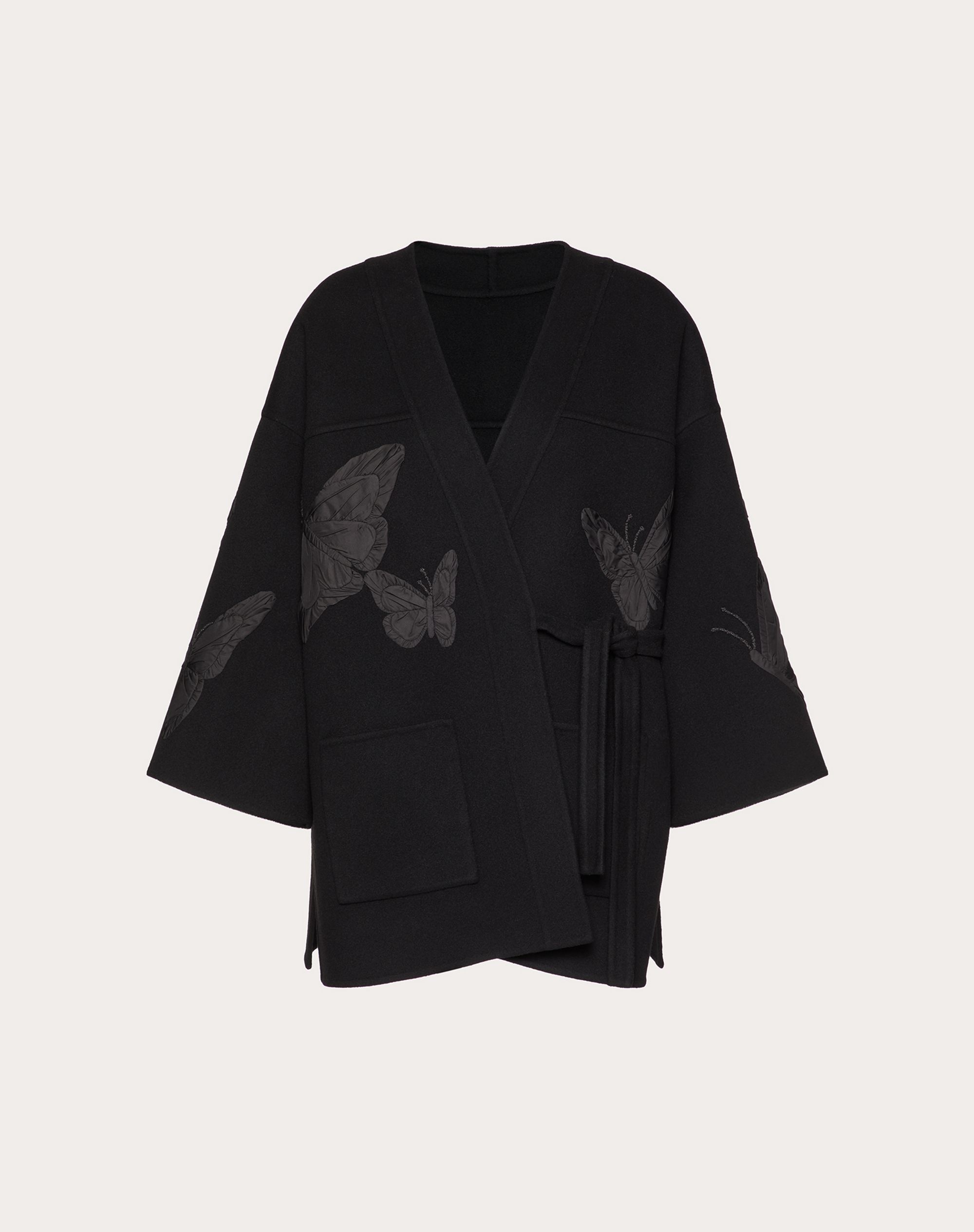 EMBROIDERED COMPACT DRAP KIMONO - 1