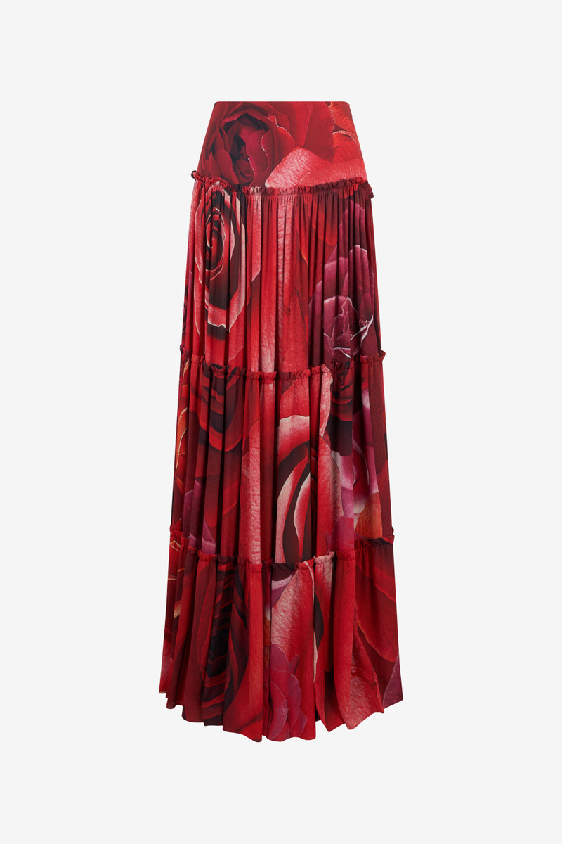 Extra-Long Skirt With Garden Rose Print 1