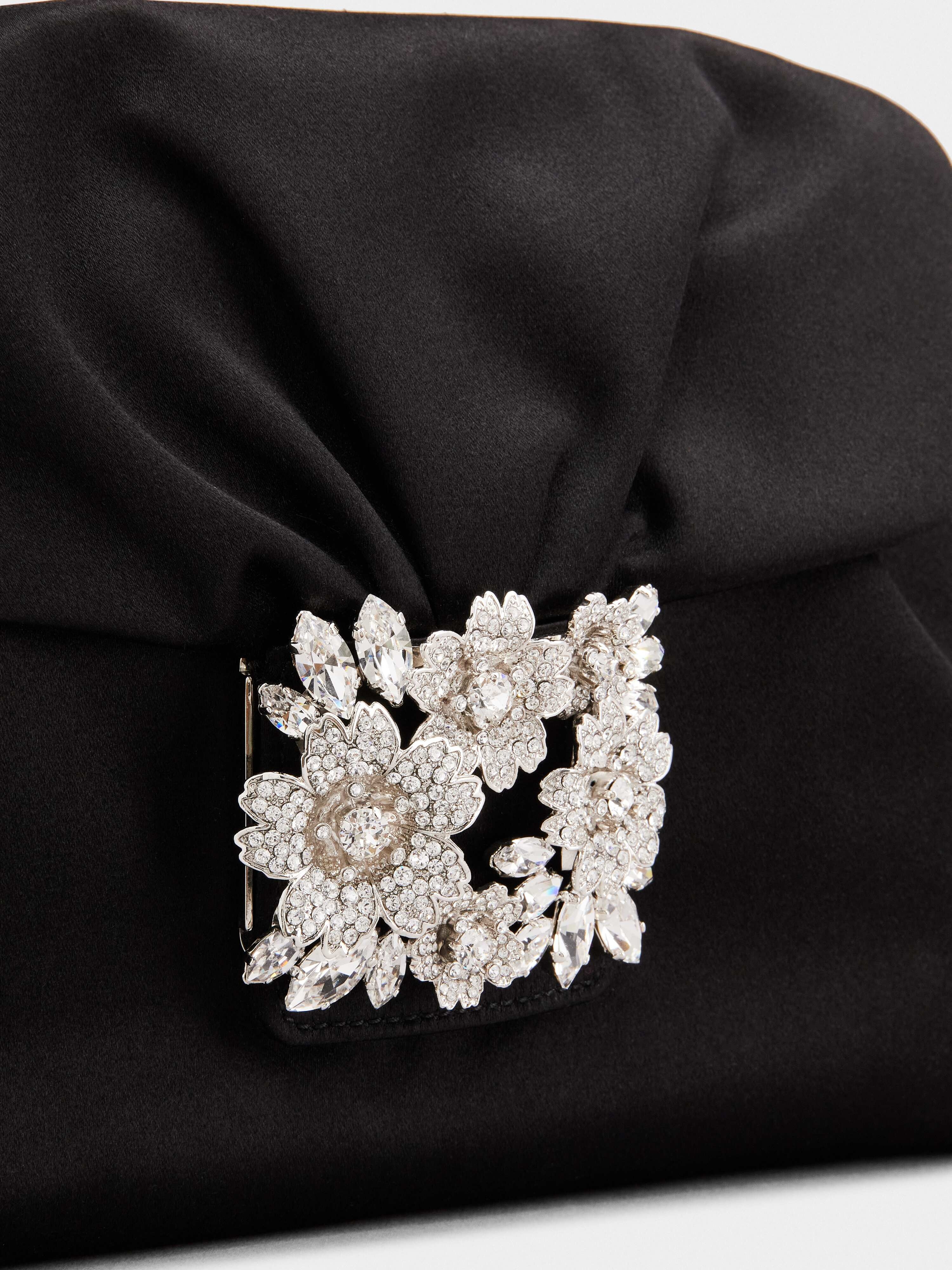RV Bouquet Strass Buckle Drape Mini Bag in Satin - 6