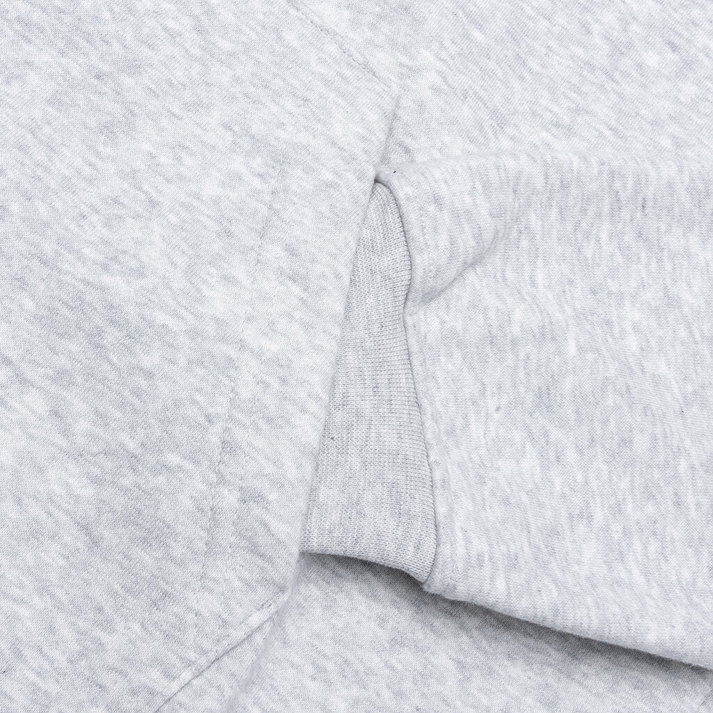BROOKLYN FLEECE FULL-ZIP HOODIE - GREY HEATHER/WHITE - 4
