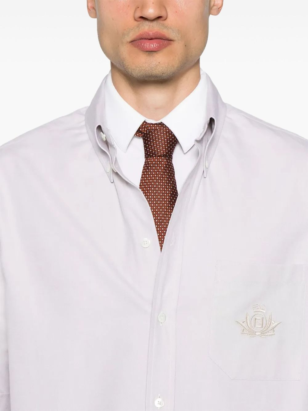 embroidered-pocket short-sleeve shirt - 3
