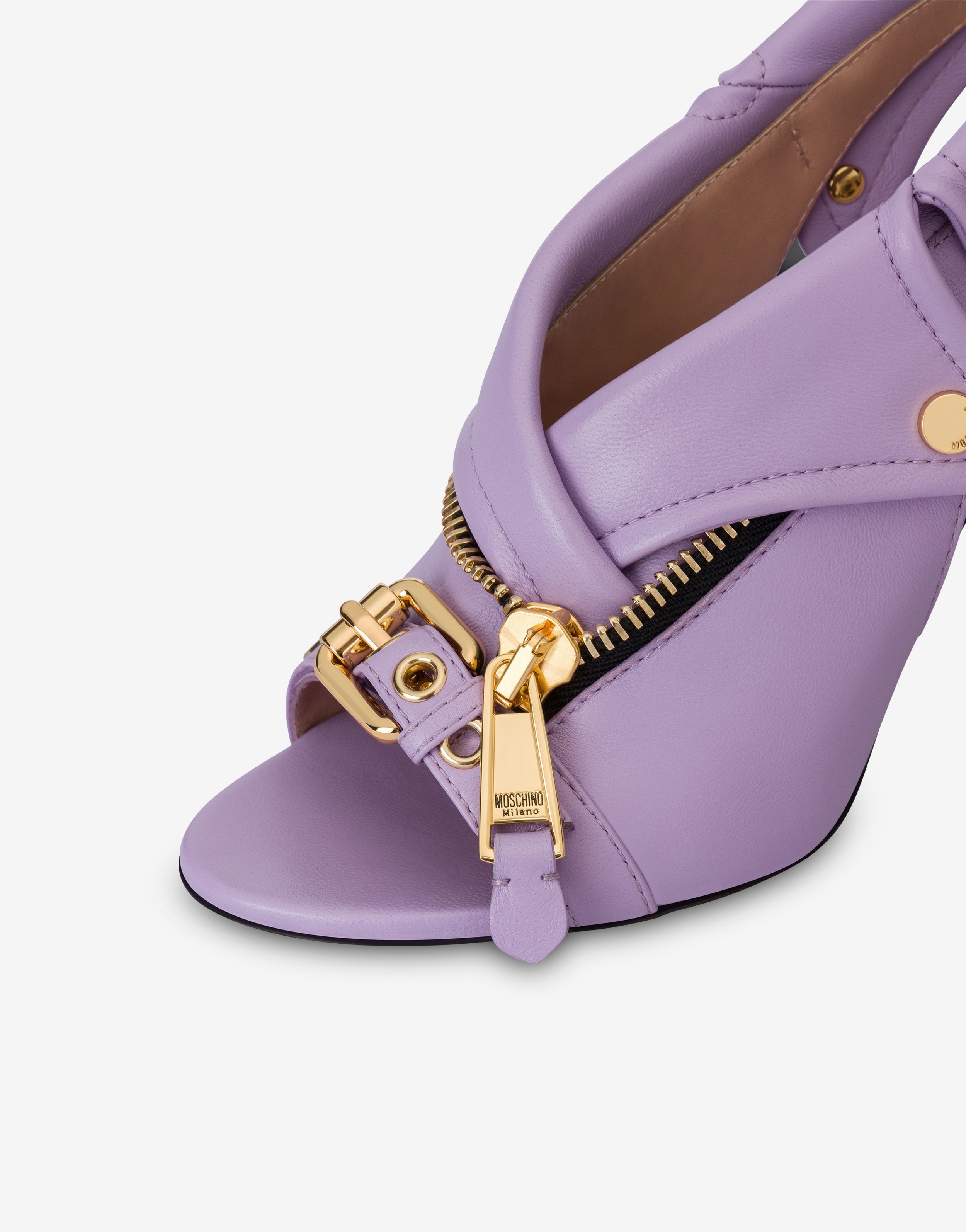 NAPPA LEATHER BIKER-STYLE SLINGBACKS - 4