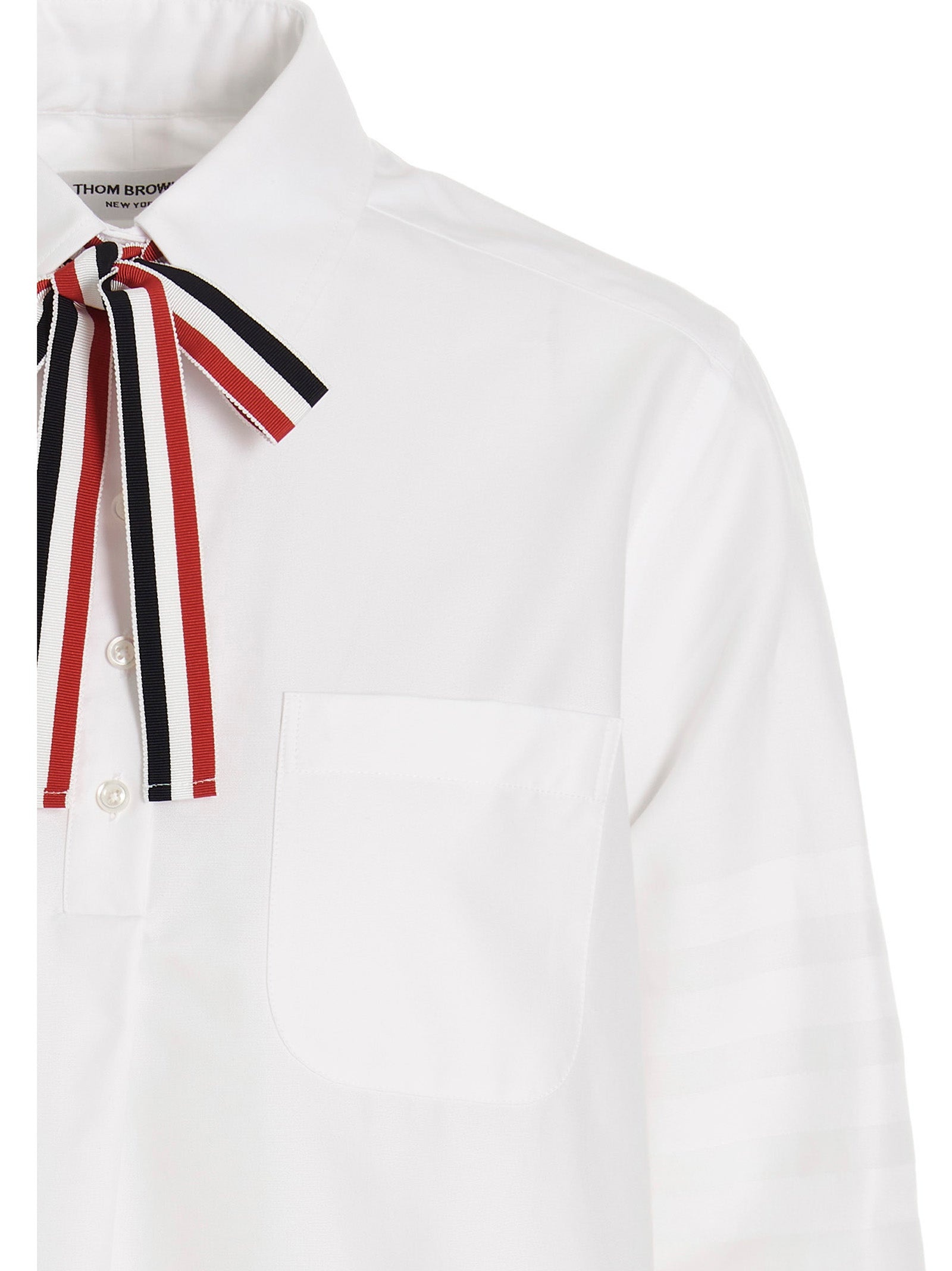 Thom Browne Women Logo Pussy Bow Blouse - 3