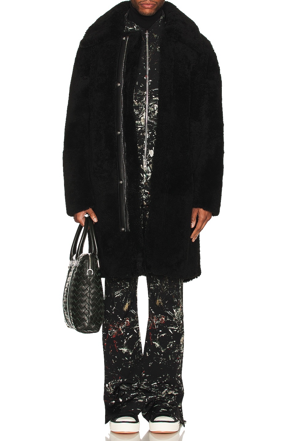 3/4 Zip Front Shearling Coat - 4