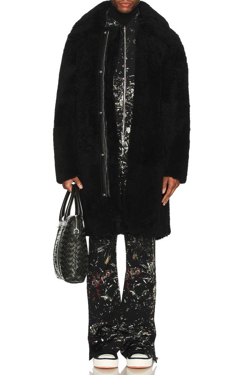 3/4 Zip Front Shearling Coat 4