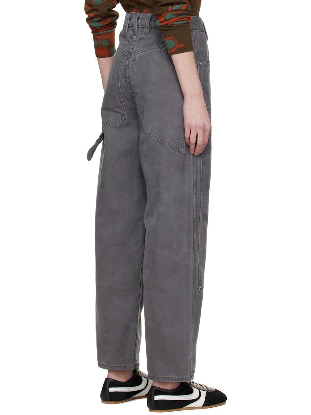 Gray Double Knee Baggy Jeans - 3