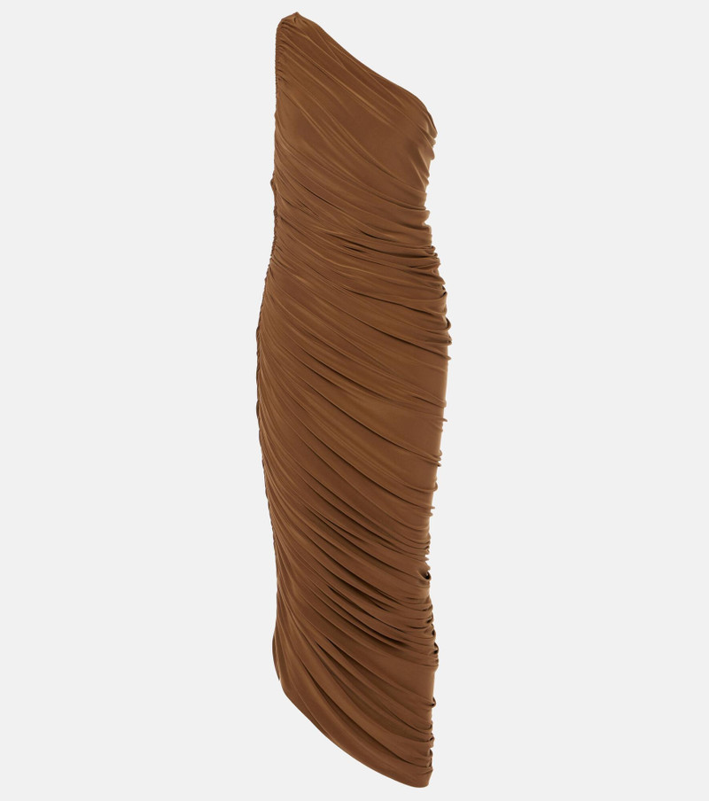 Diana ruched one-shoulder midi dress 1