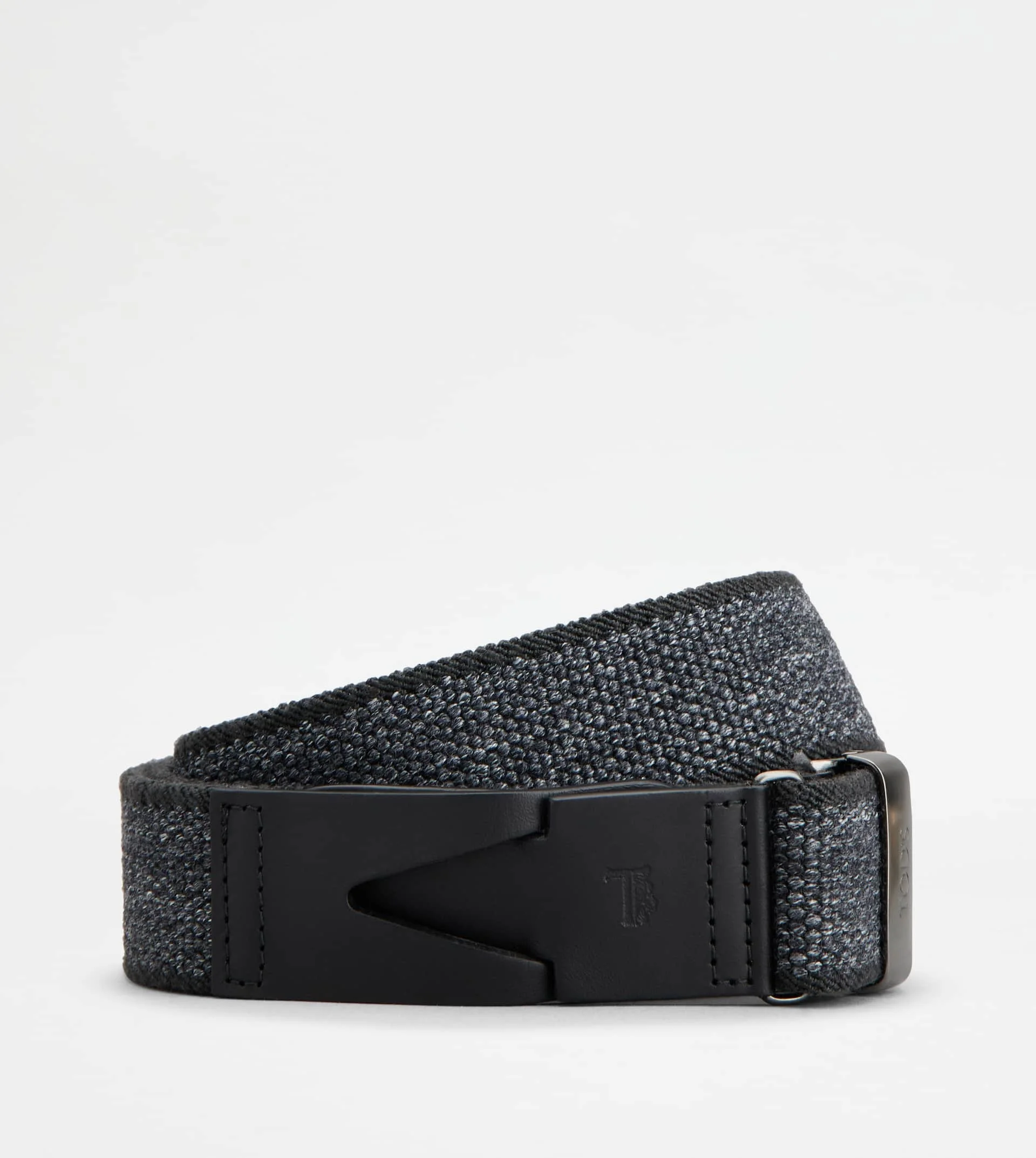 BELT IN CANVAS AND LEATHER - GREY, BLACK - 1