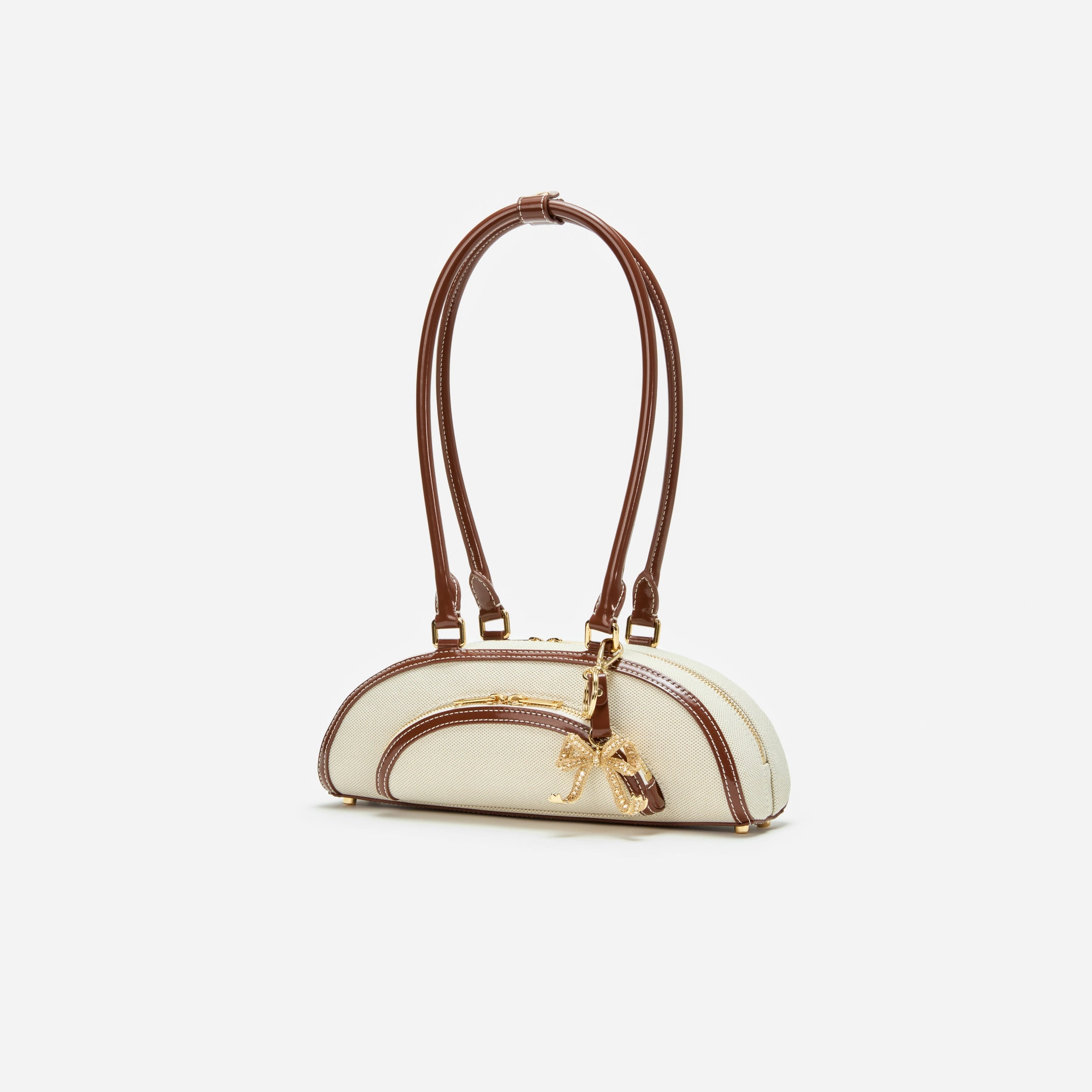 Canvas Curved Shoulder Bag - 2