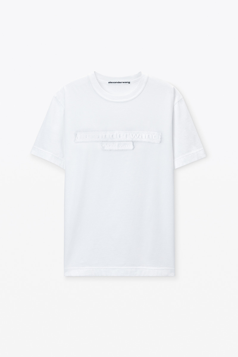 Unisex Tee with Distressed Logo in Cotton Jersey 1