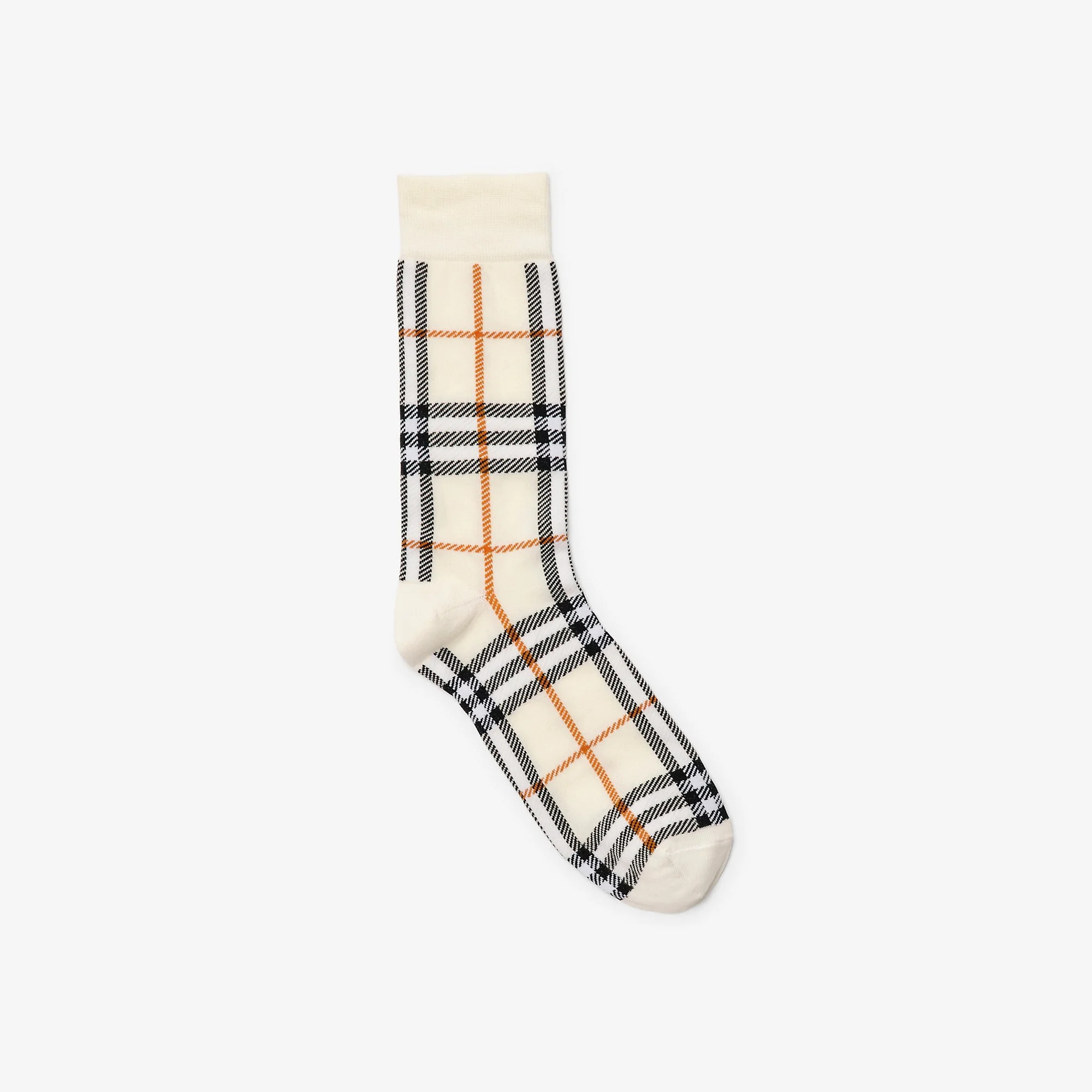 Check Cotton Nylon Blend Socks - 1