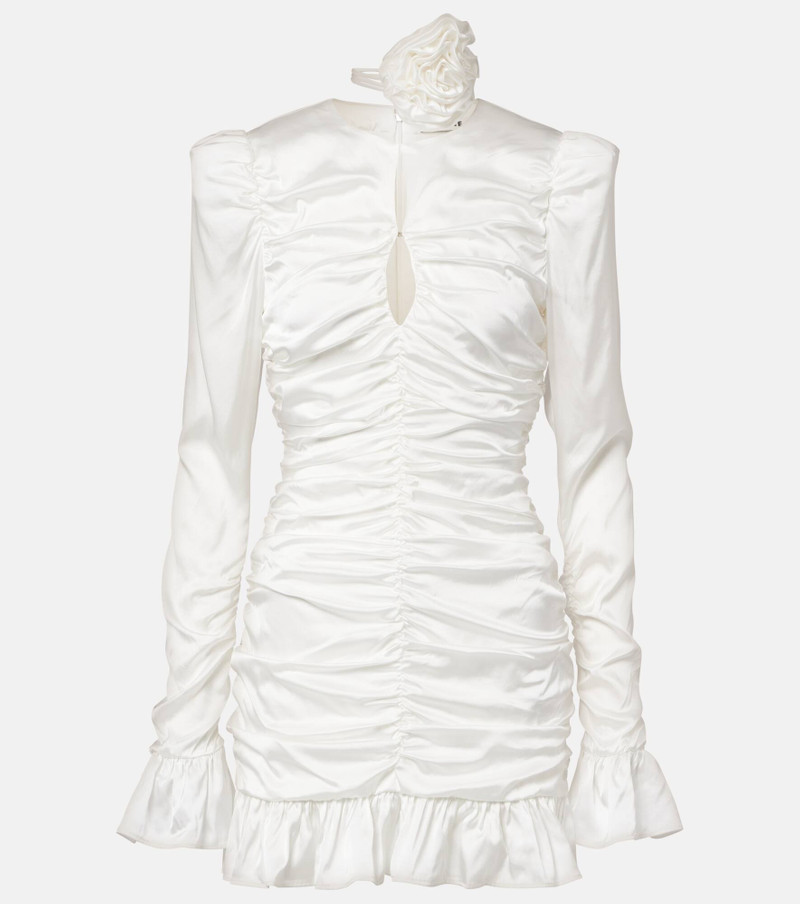 Bridal ruched satin minidress 1