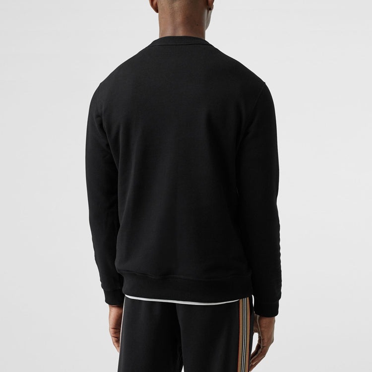 Men's Burberry Alphabet Round Neck Pullover Long Sleeves Black 80244431 - 5