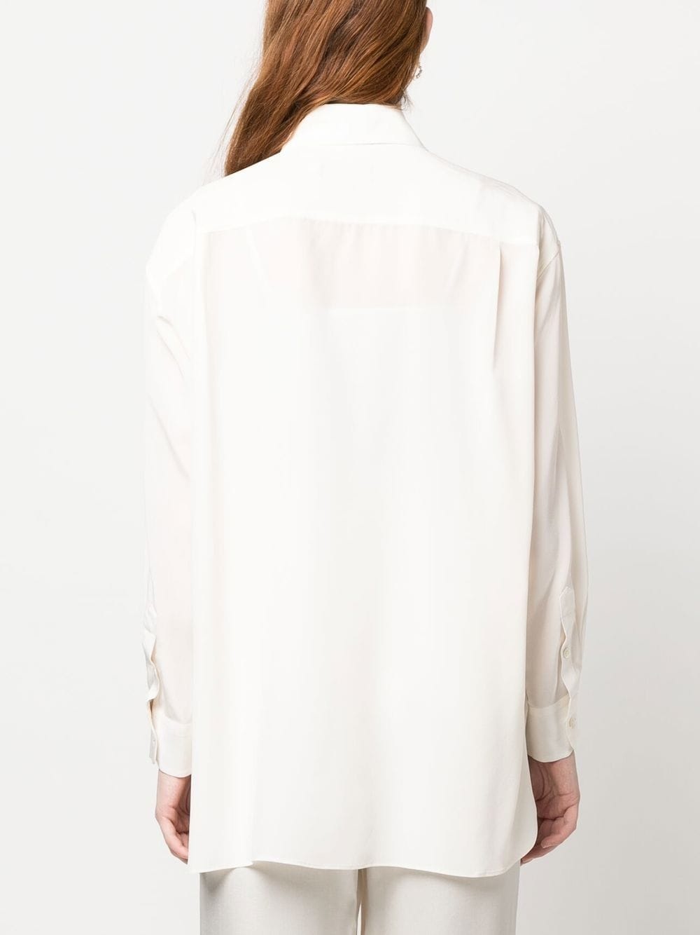 sheer silk long-sleeved shirt - 4