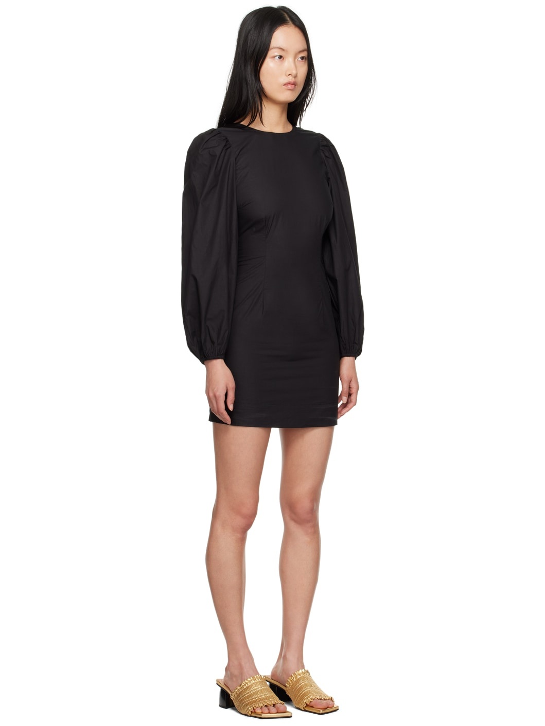 Black Open Back Minidress - 2