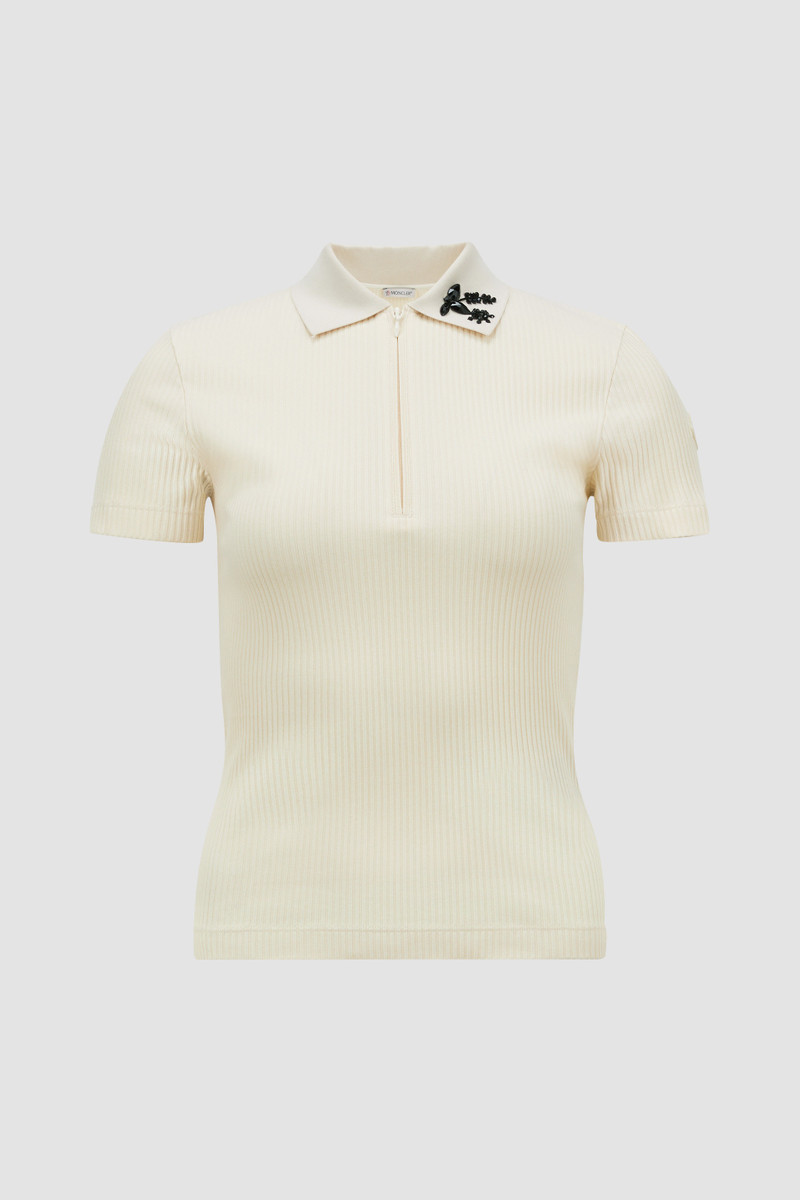 Hand-Beaded Cotton Polo Shirt 1