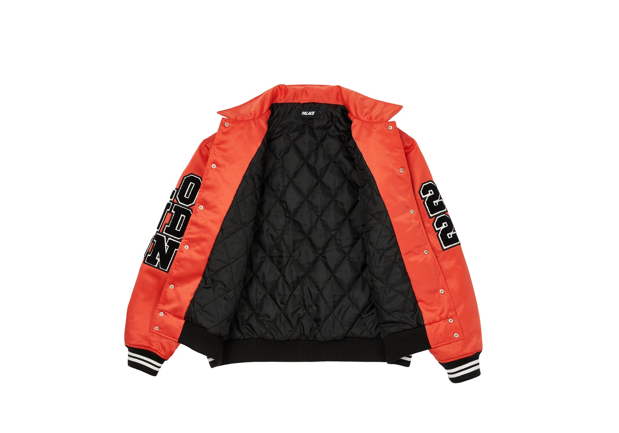 SATIN VARSITY JACKET ORANGE - 2