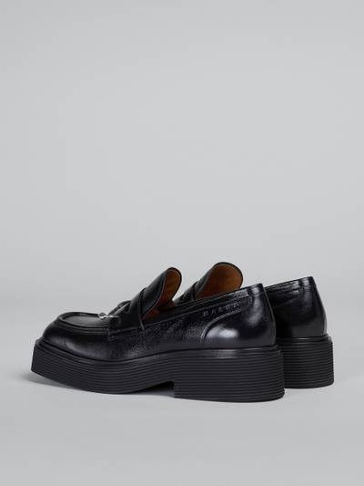 Marni BLACK SHINY LEATHER MOCCASIN outlook