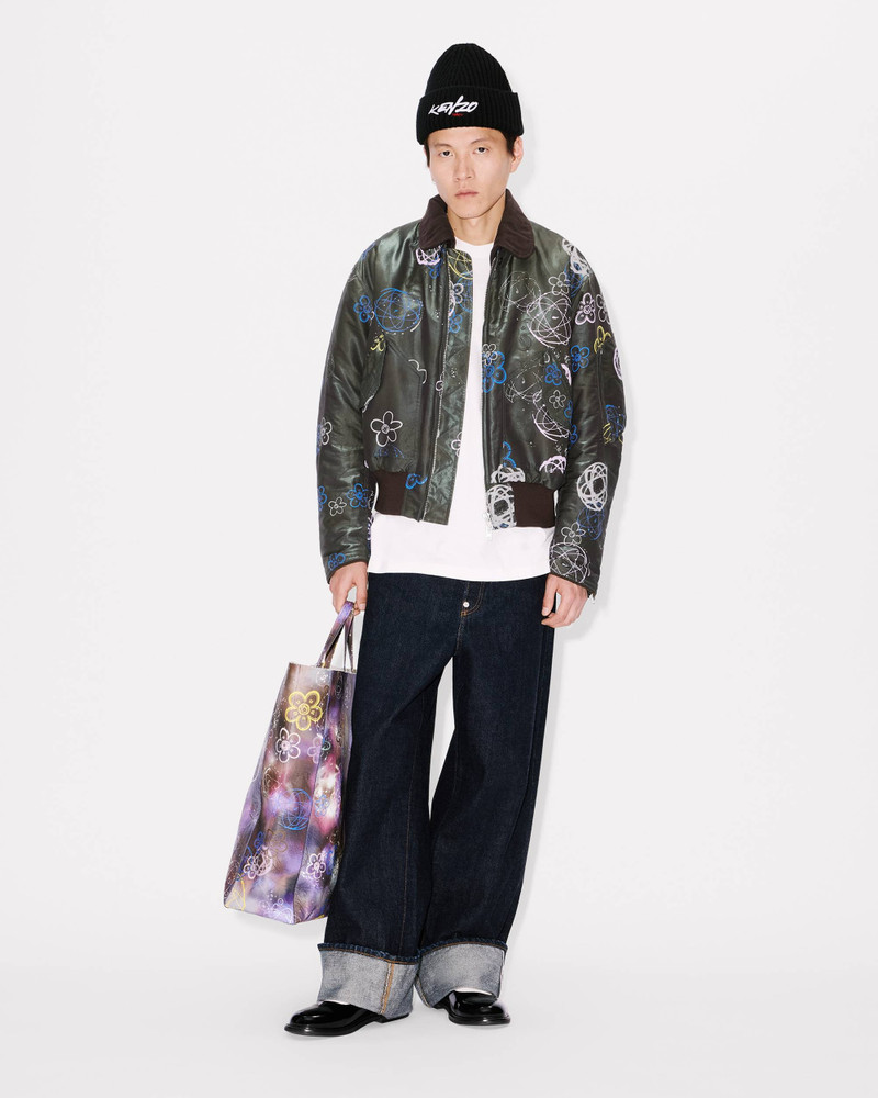 KENZO 'Kenzo x Futura 2000' large tote bag 'Kenzo Paper' in leather outlook