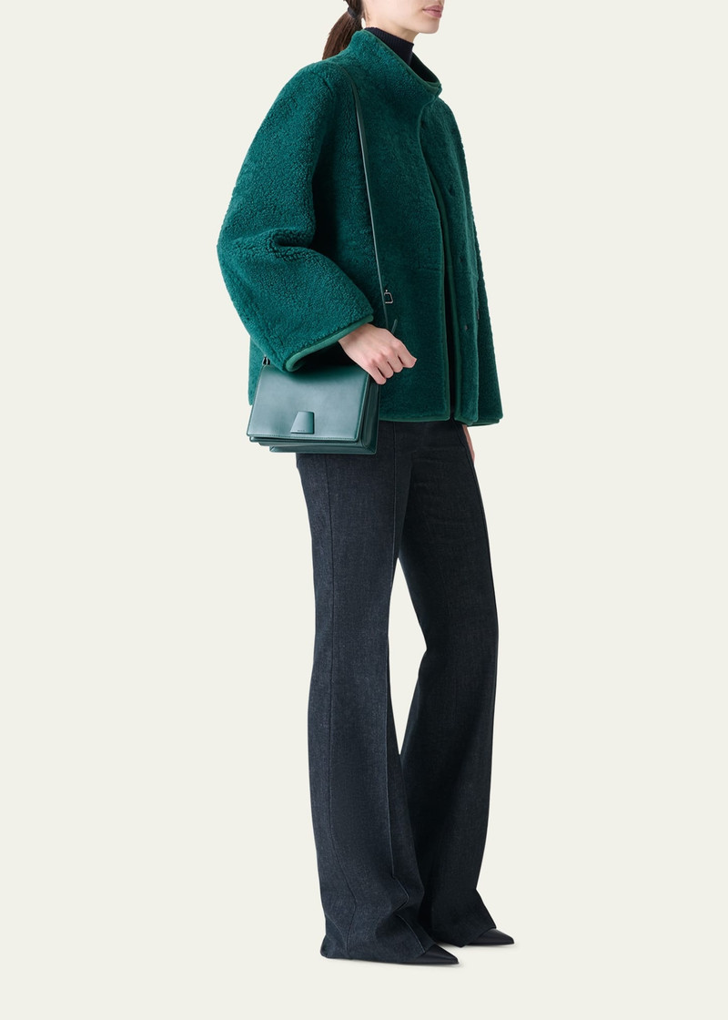 AKRIS Alice Small Leather Top-Handle Bag outlook