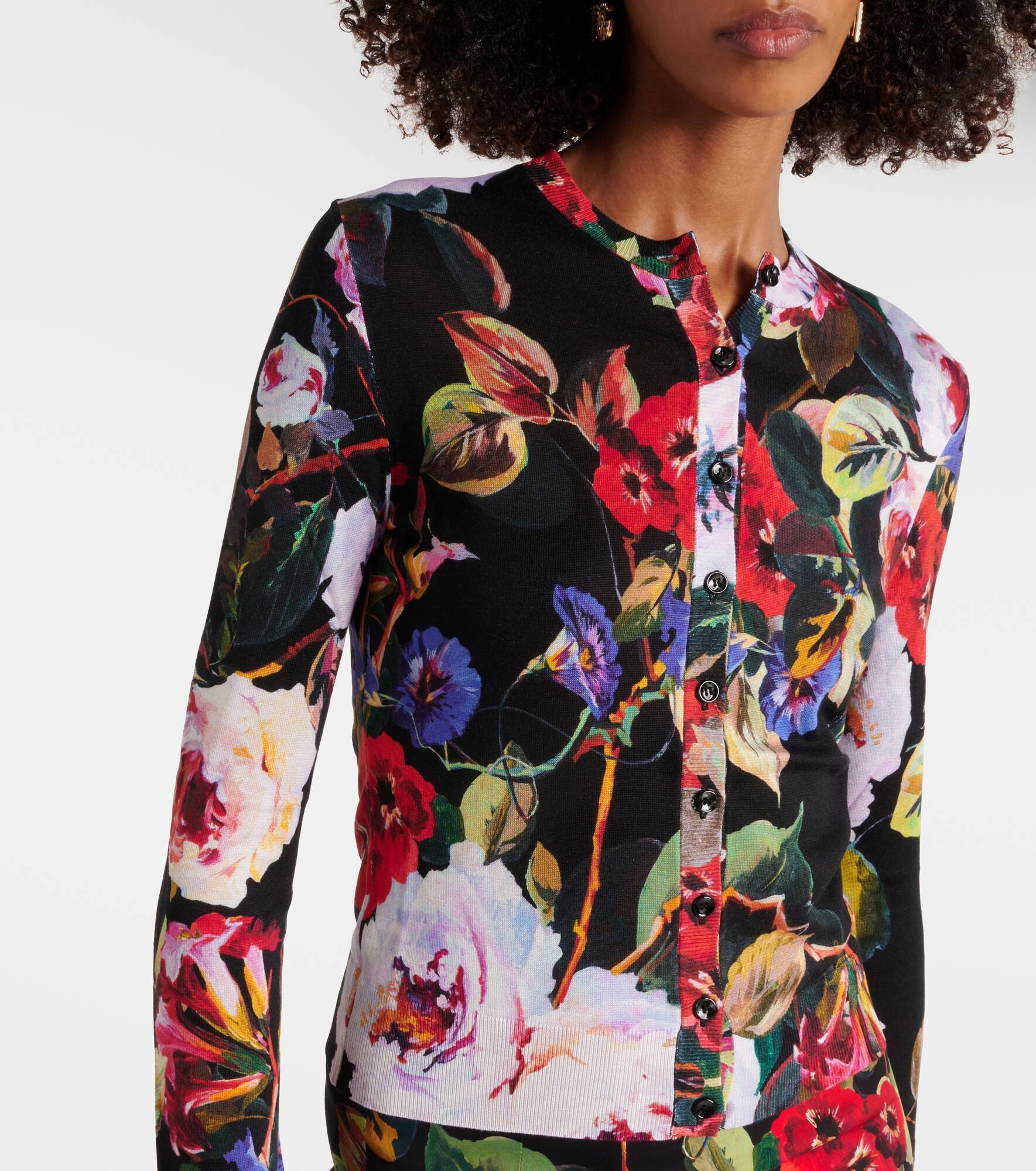 Floral silk cardigan - 6