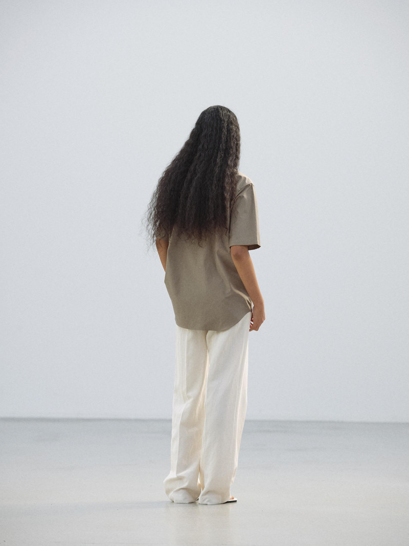 HIGH-TWIST WOOL LINEN TWILL SLACKS 6