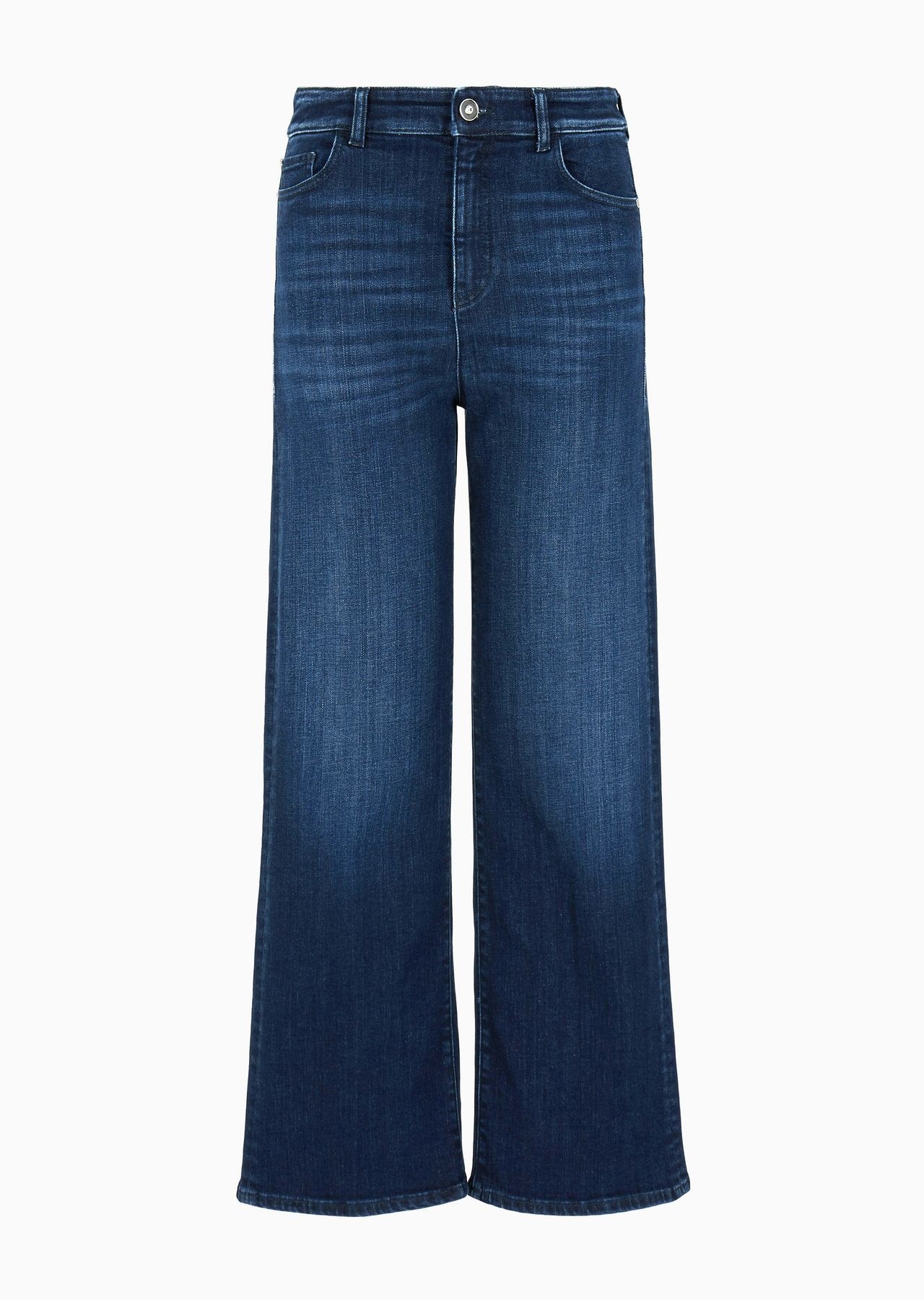 J33 mid-rise cropped flared denim jeans with EA embroidery - 1