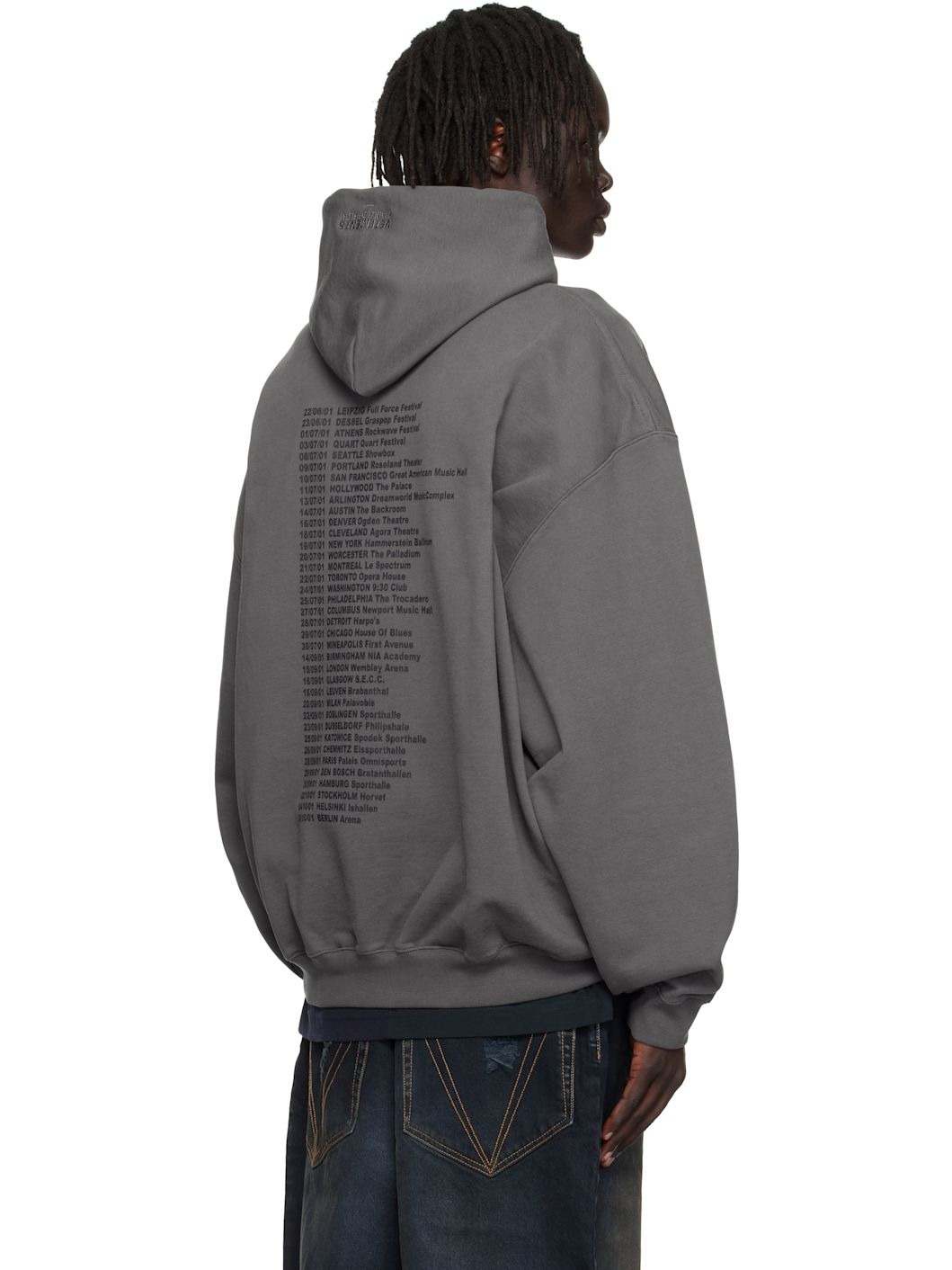 Gray Cradle of Filth Dripped Logo Oversized Hoodie - 3