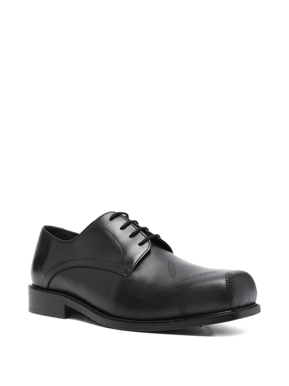 slashed square toe derby shoes - 2