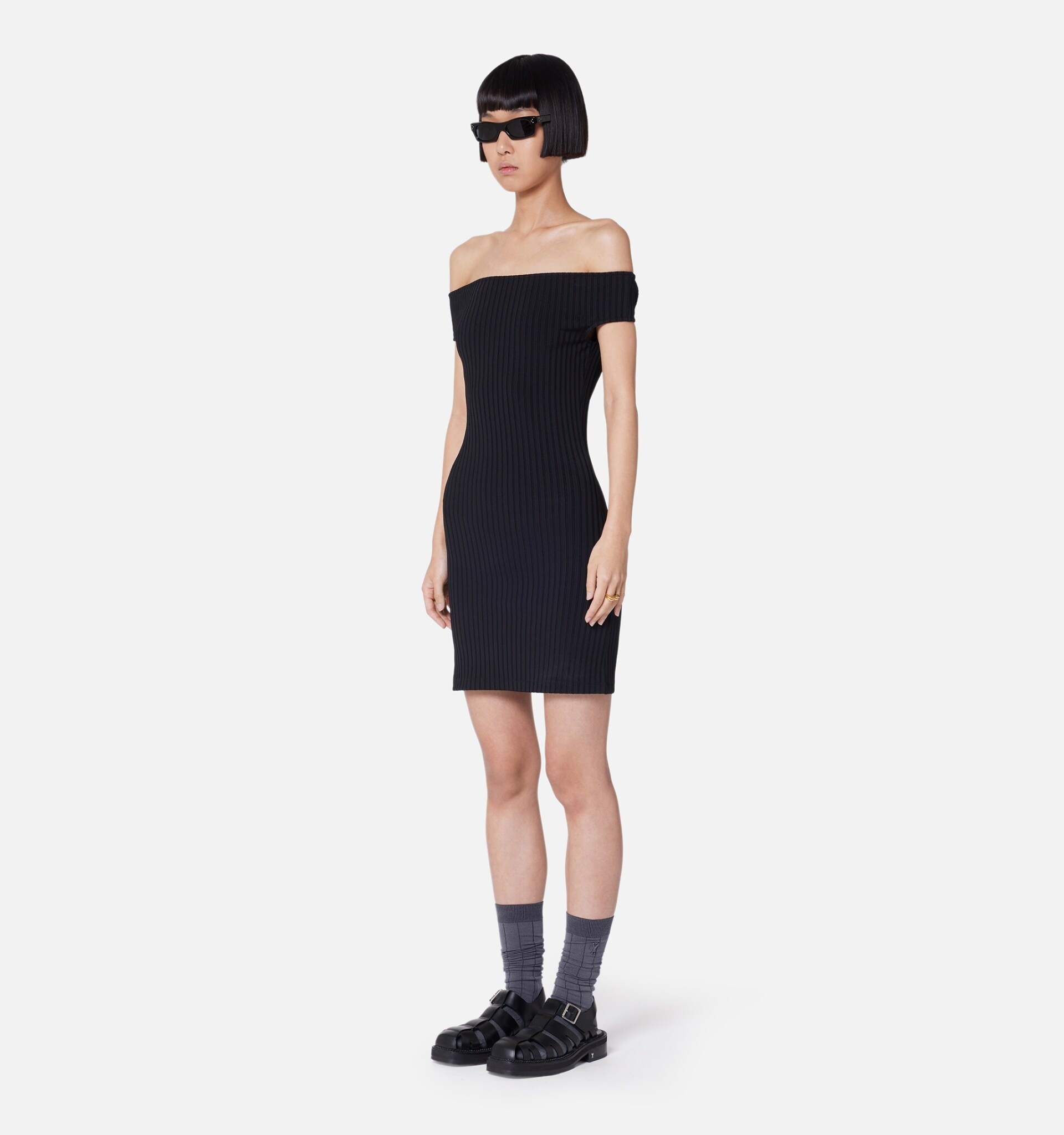 Bare Shoulder Mini Dress - 3