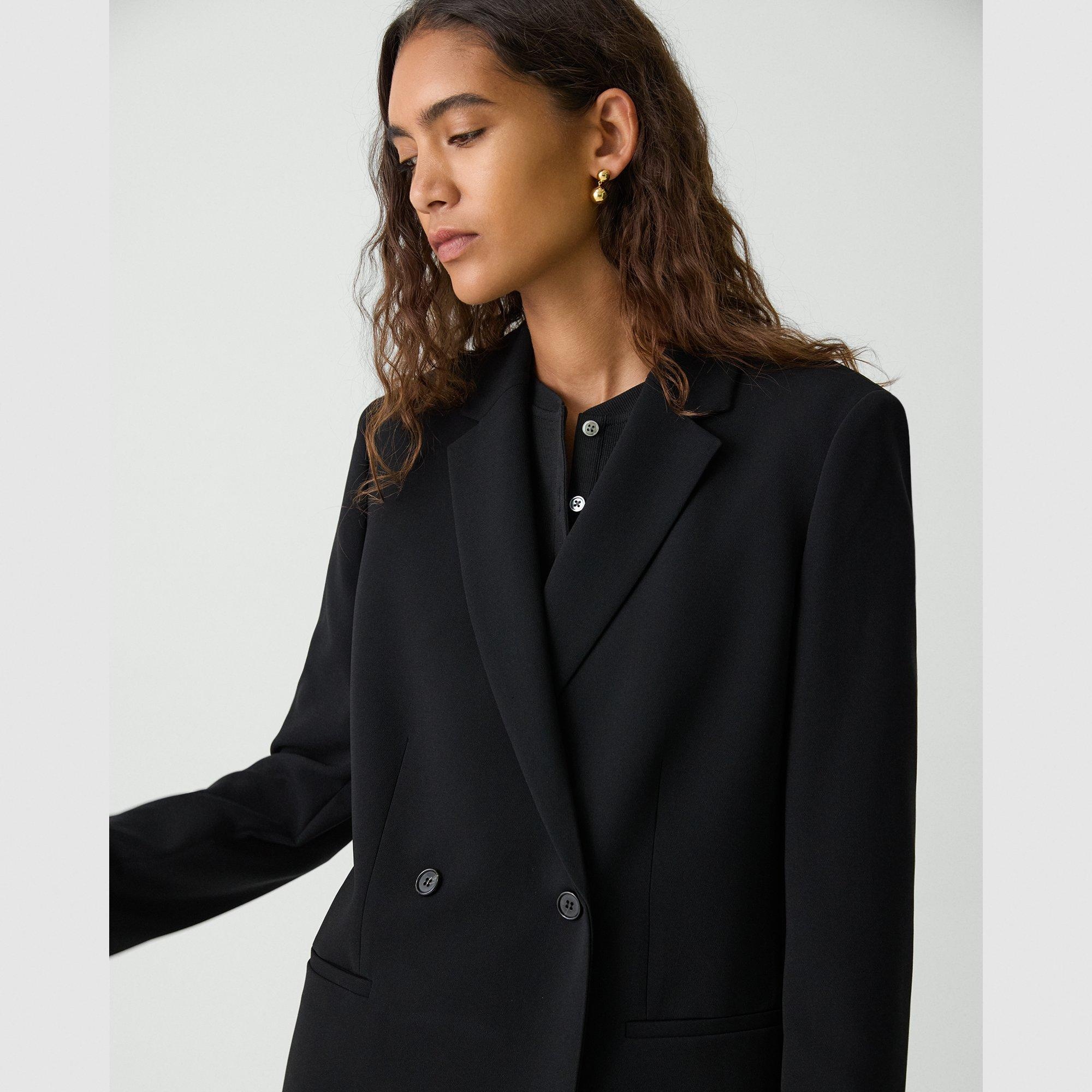 Relaxed Double-Breasted Blazer in Admiral Crepe - 5