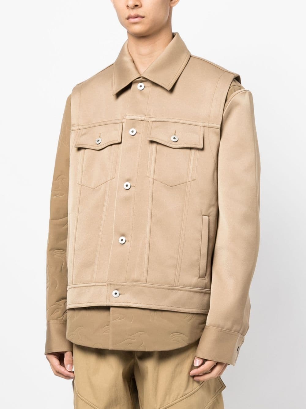 logo-patch long-sleeve jacket - 3