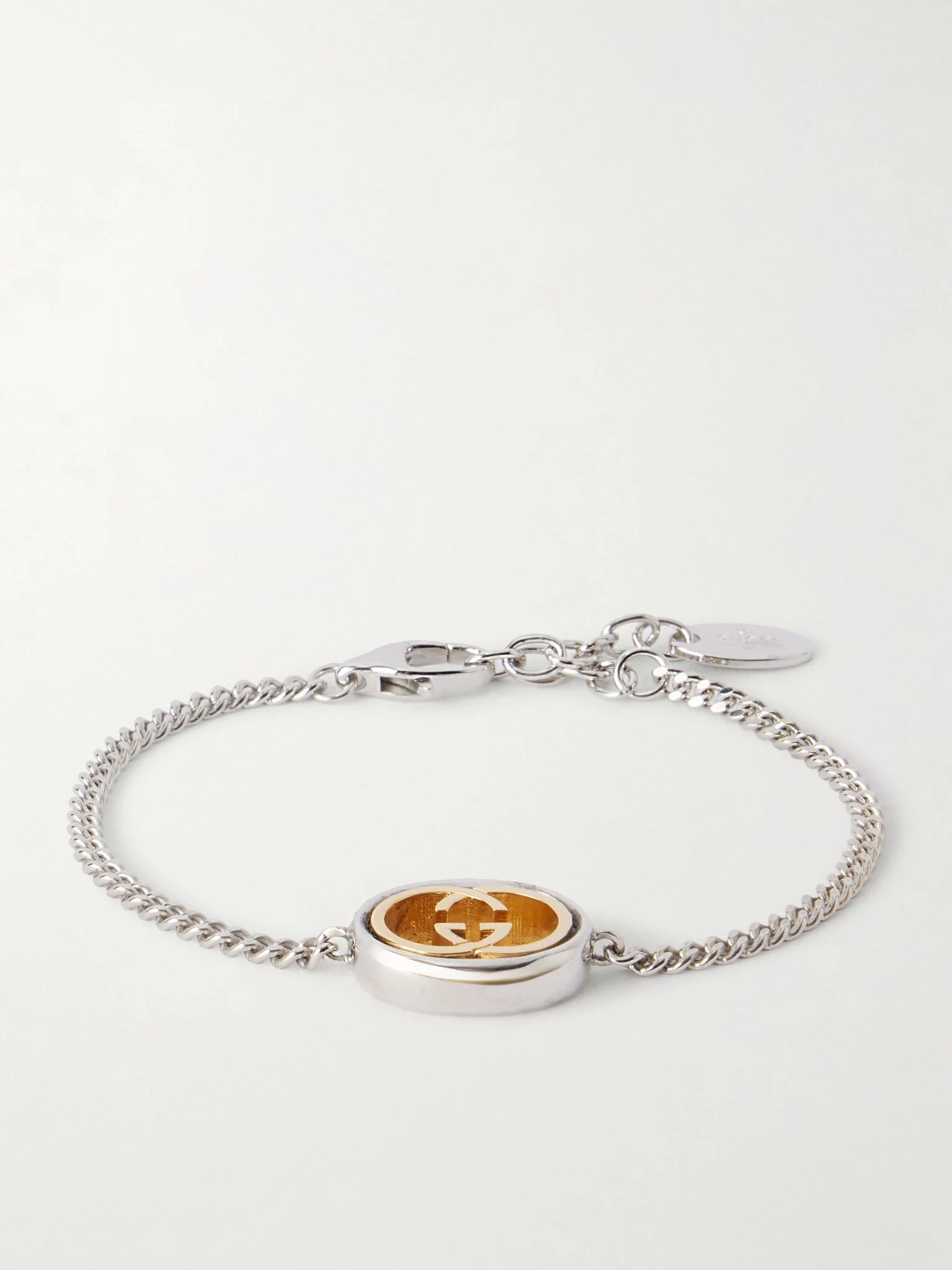 Interlocking G-Embellished Silver-Tone Bracelet Silver - 1