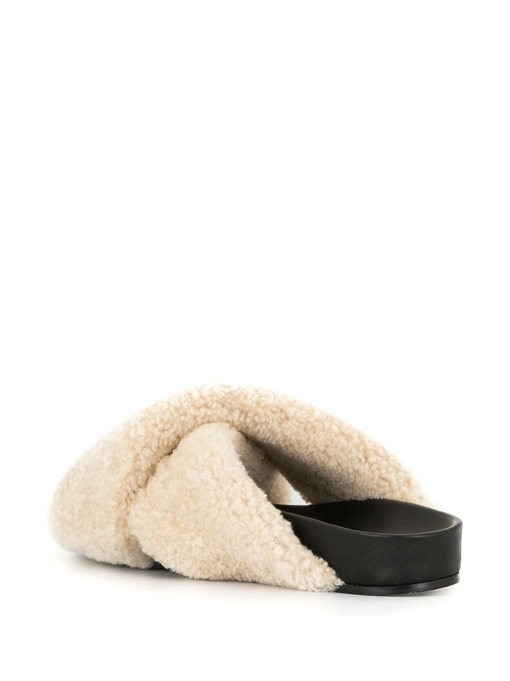 crossover-strap shearling sandals - 3